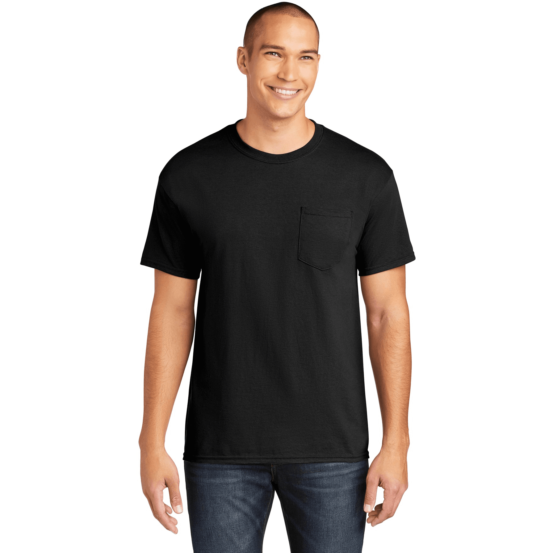 Heavy Cotton  100% Cotton Pocket T-Shirt.