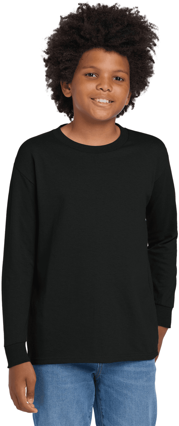Youth Heavy Cotton 100% Cotton Long Sleeve T-Shirt.