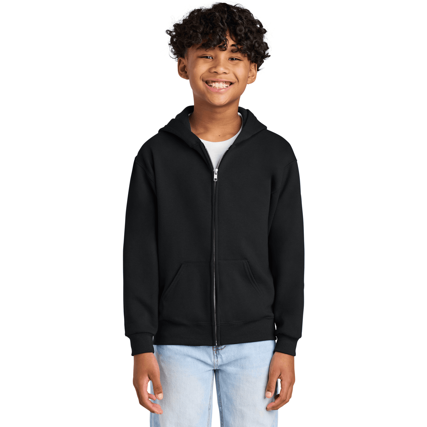 Youth NuBlend Full-Zip Hooded Sweatshirt.