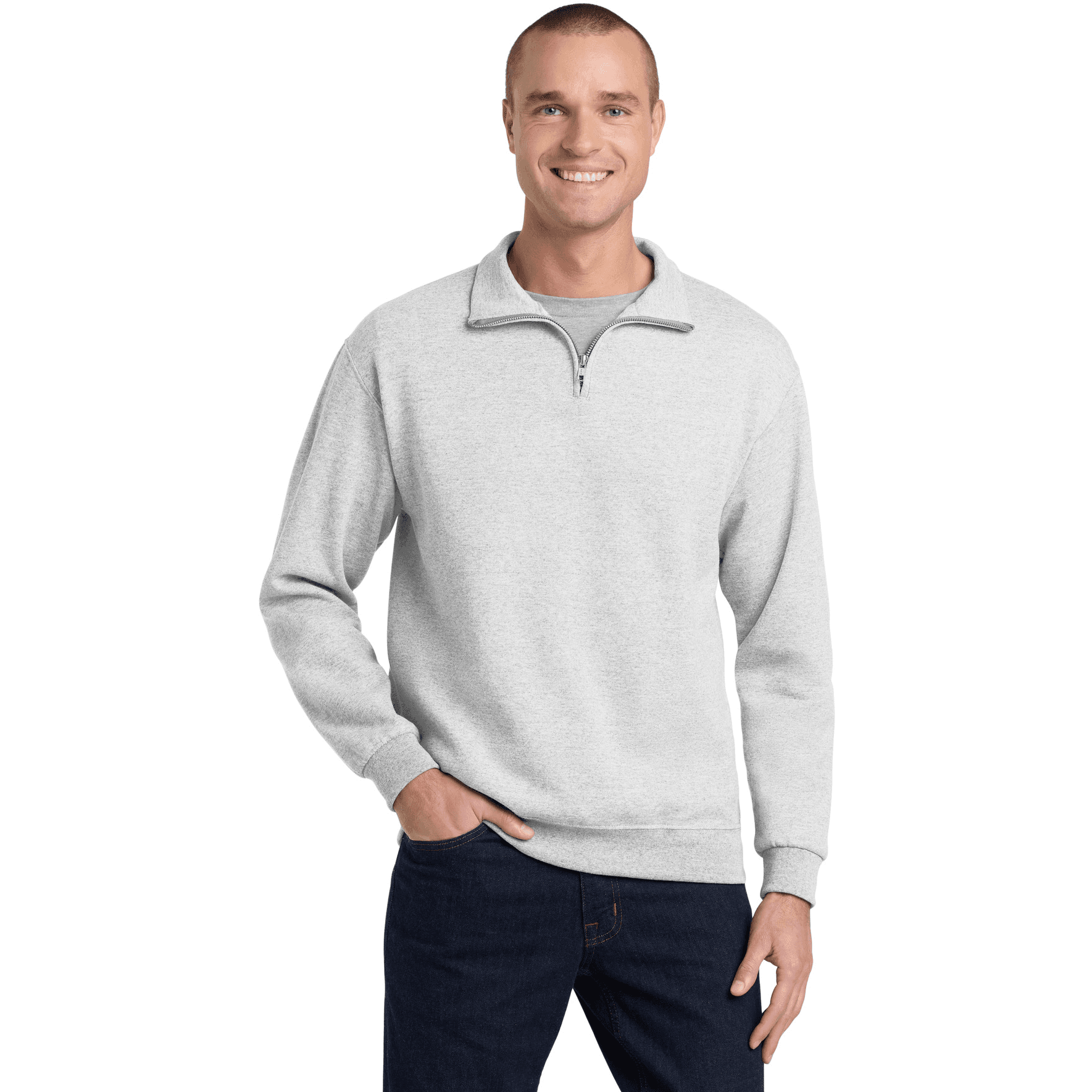 NuBlend 1/4-Zip Cadet Collar Sweatshirt.