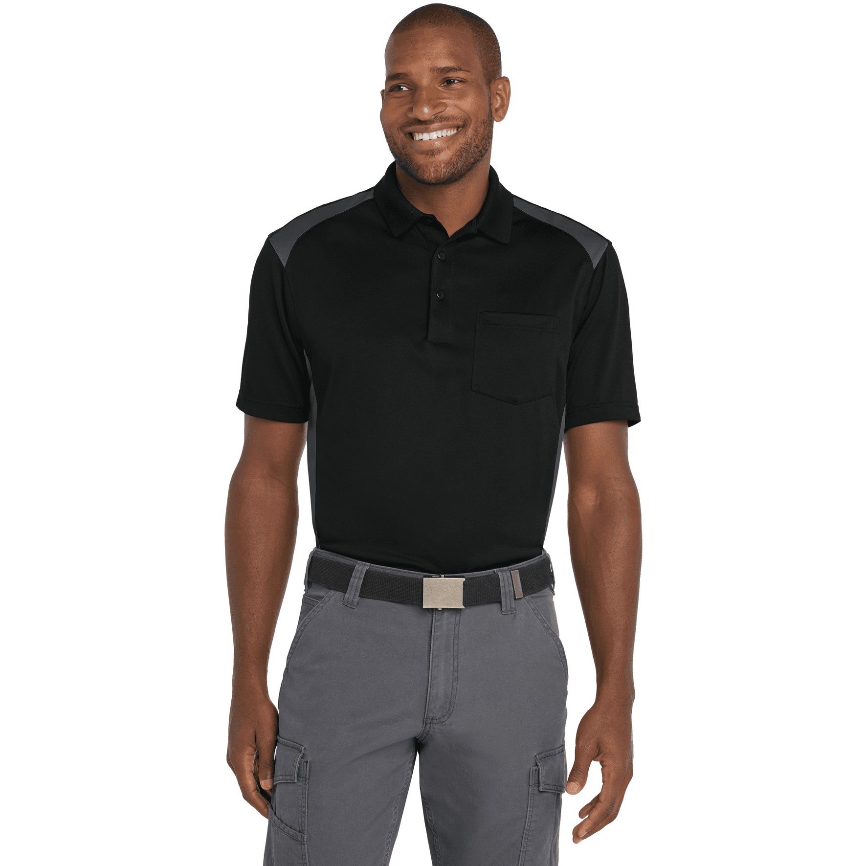 Select Snag-Proof Two Way Colorblock Pocket Polo.
