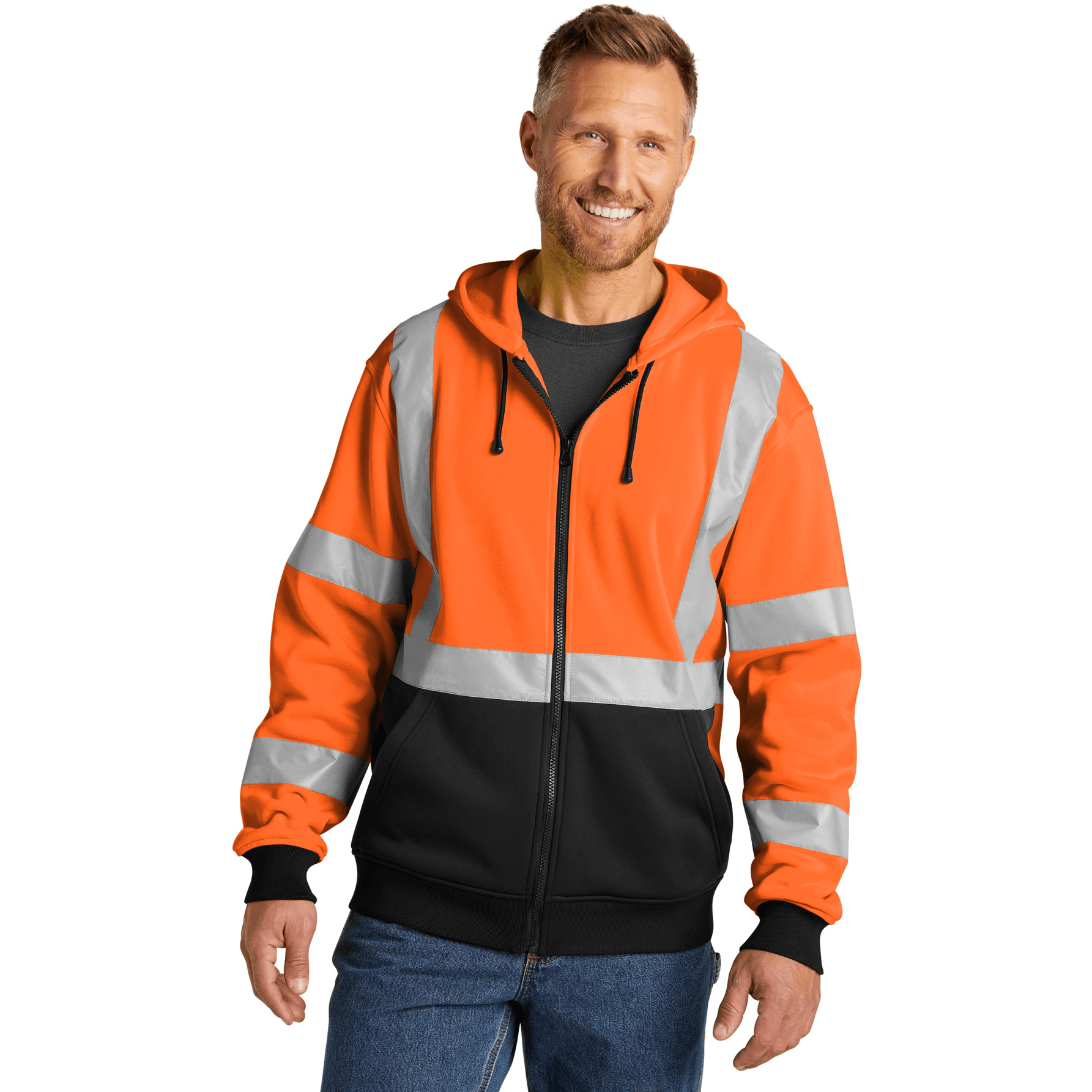A107 Class 3 Heavy-Duty Fleece Full-Zip Hoodie