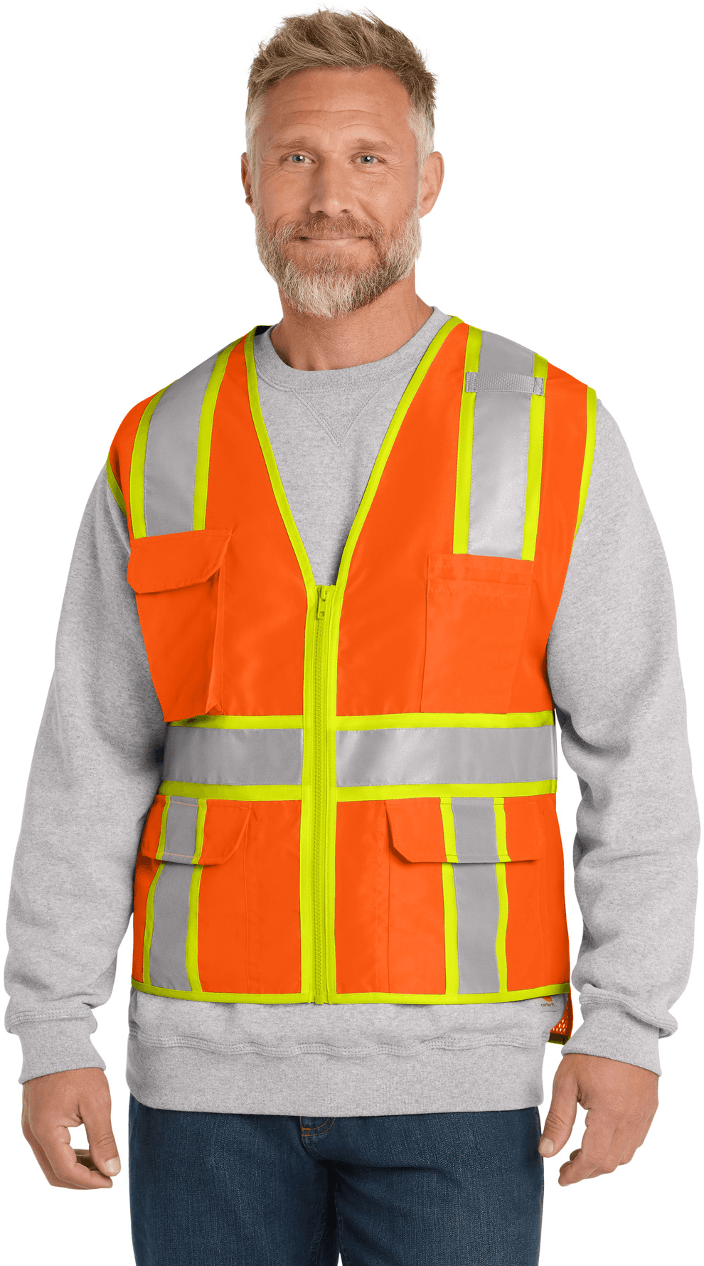 ANSI 107 Class 2 Surveyor Zippered Two-Tone Vest.