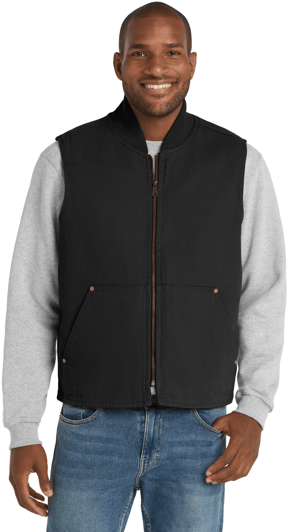 Washed Duck Cloth Vest.