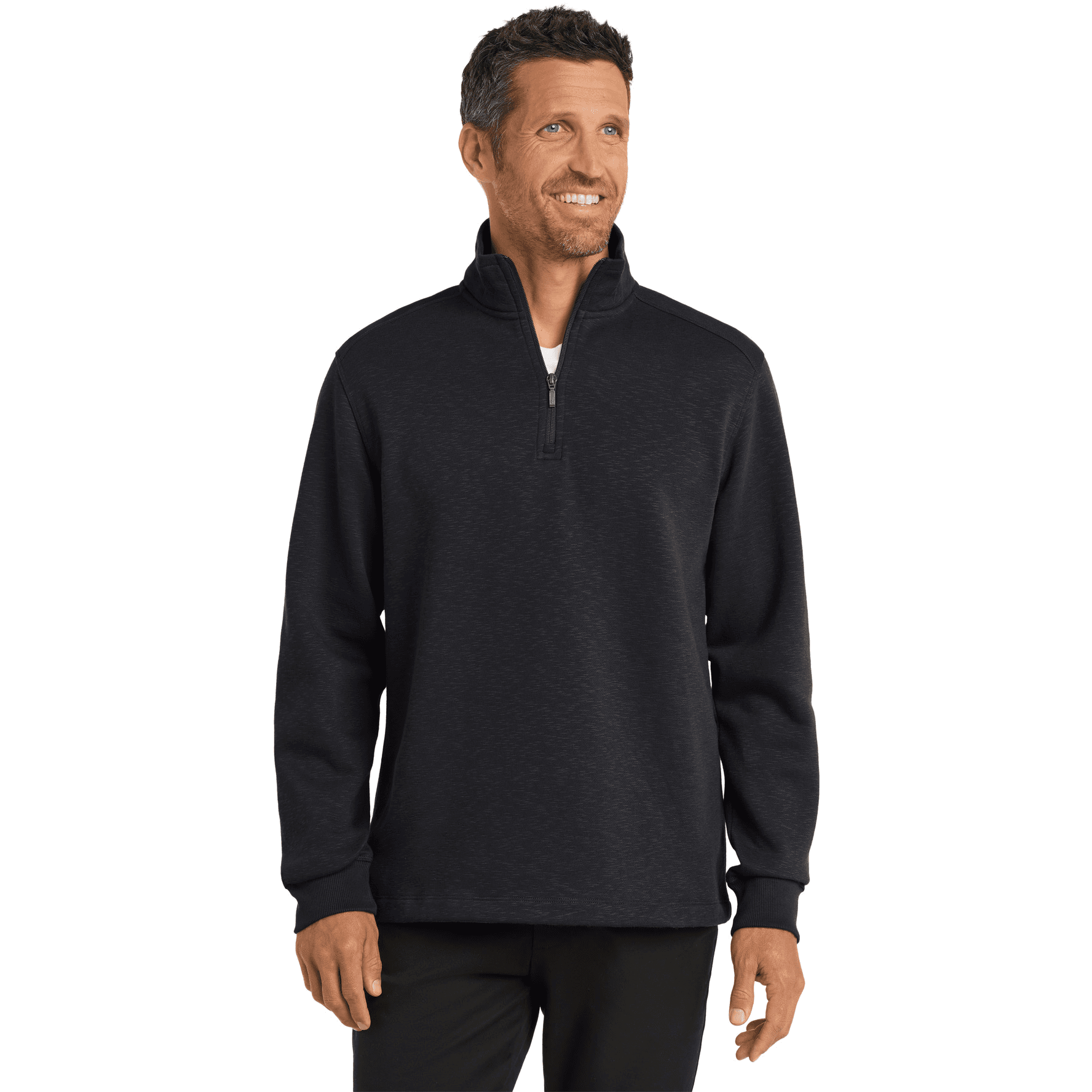 Slub Fleece 1/4-Zip Pullover.