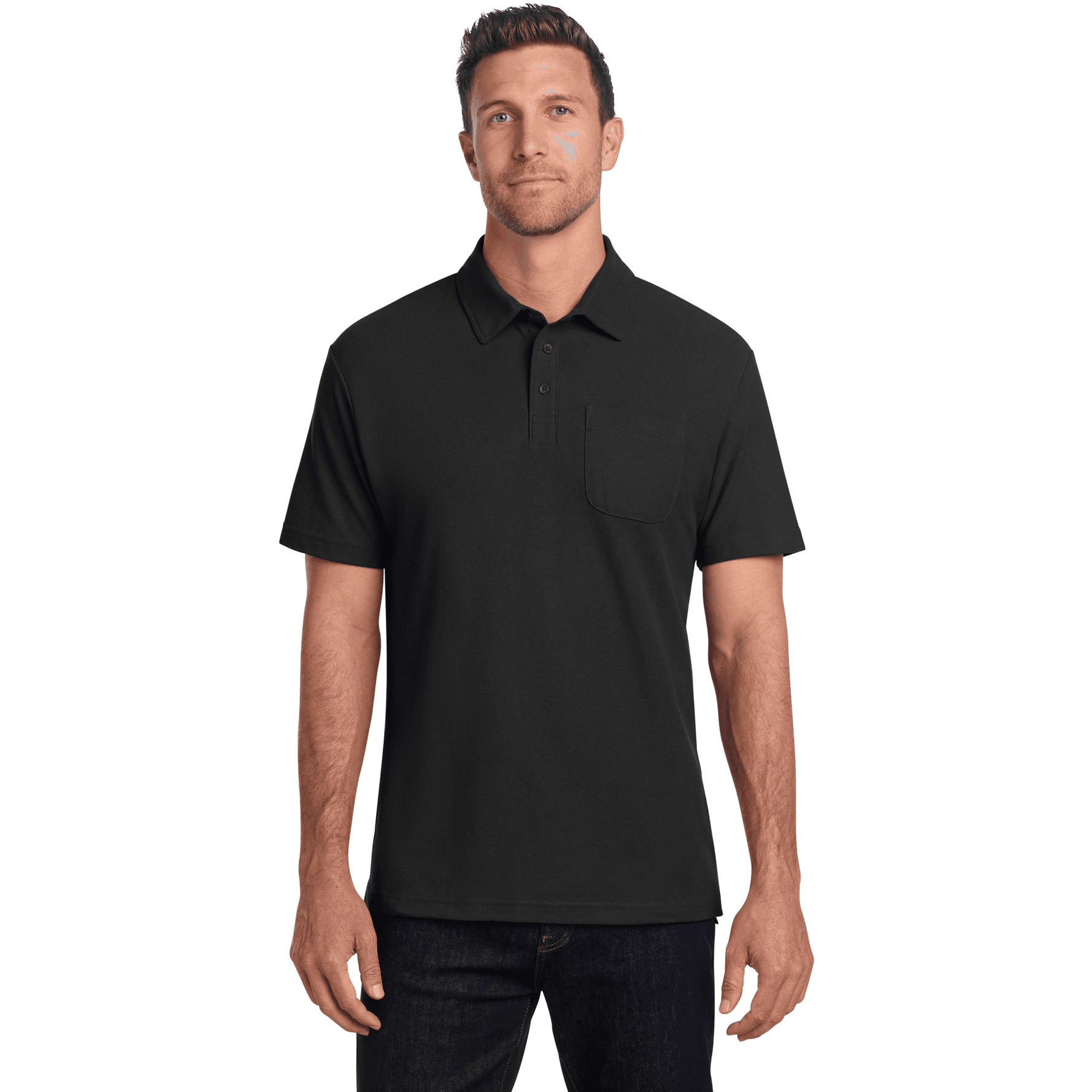C-FREE Cotton Blend Pique Pocket Polo