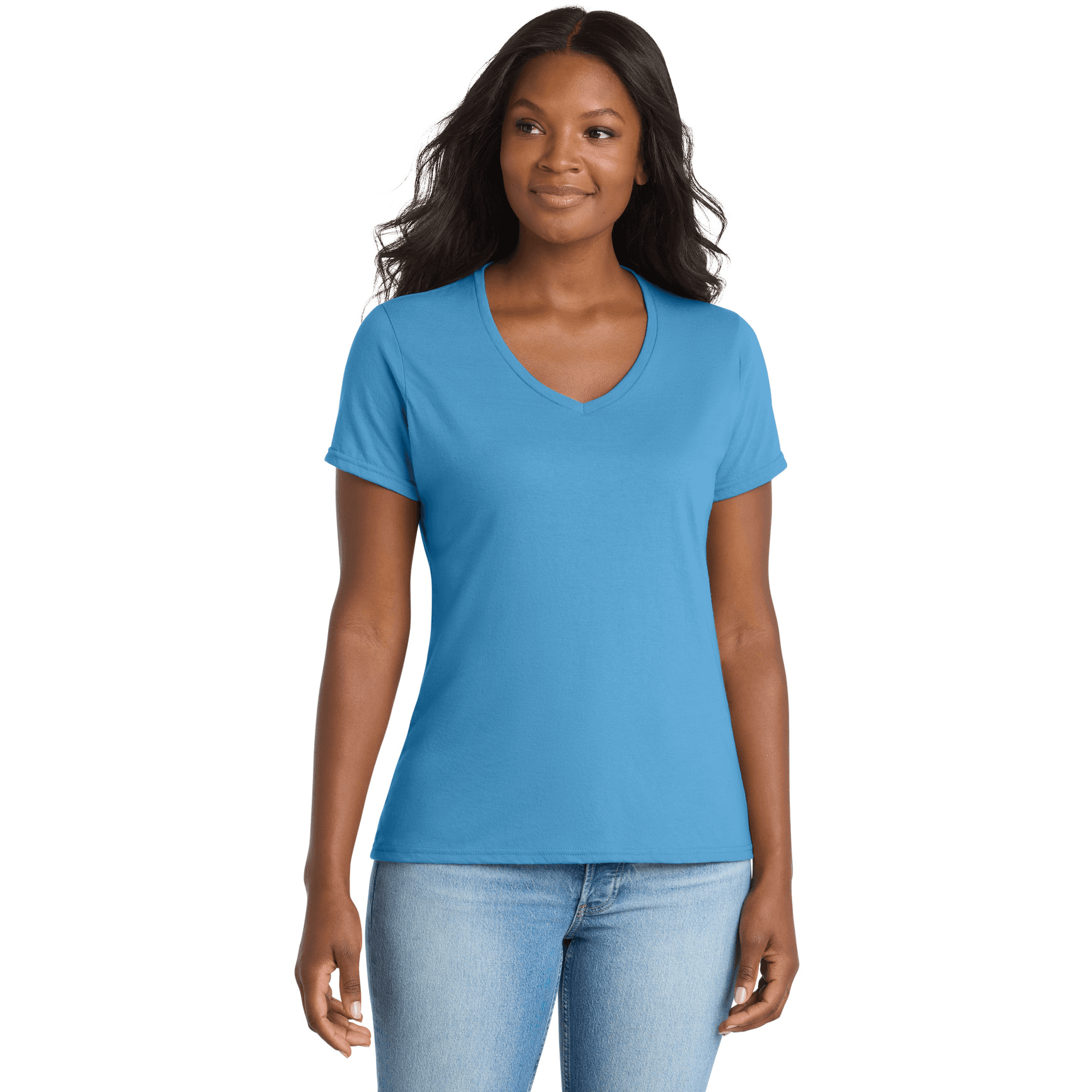 Women's Performance Blend V-Neck Tee.