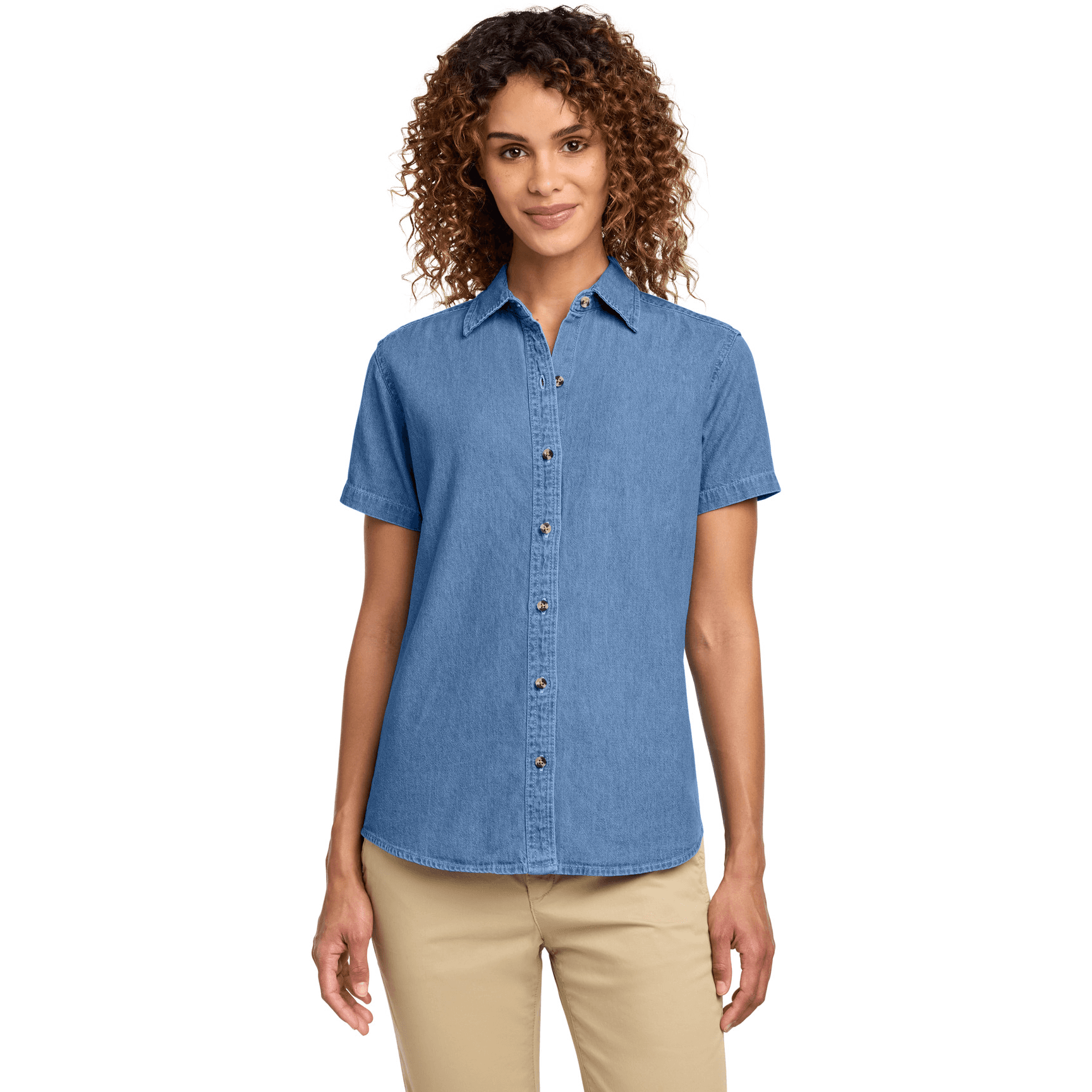 Women's Short Sleeve Value Denim Shirt.