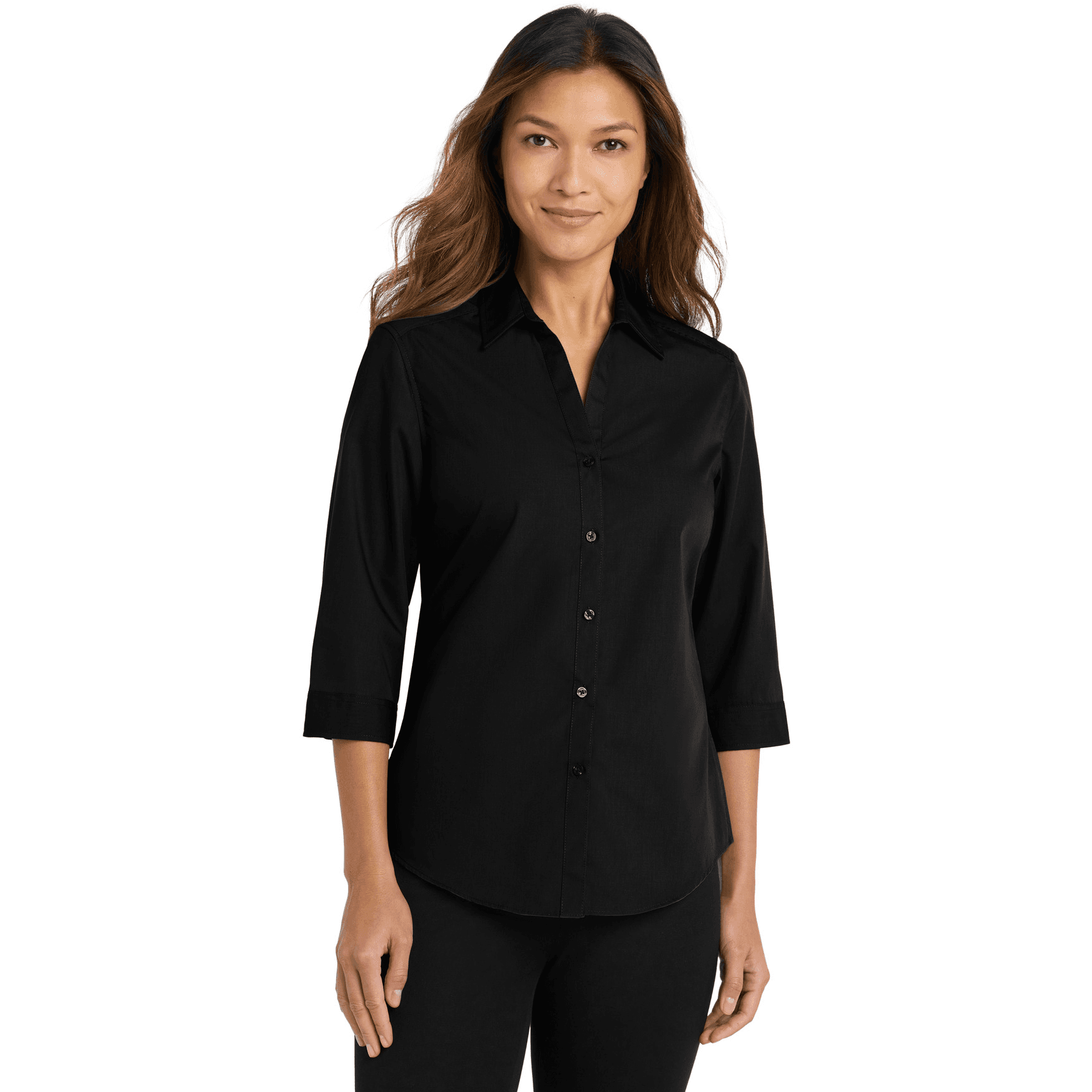 Women's 3/4-Sleeve Carefree Poplin Shirt.