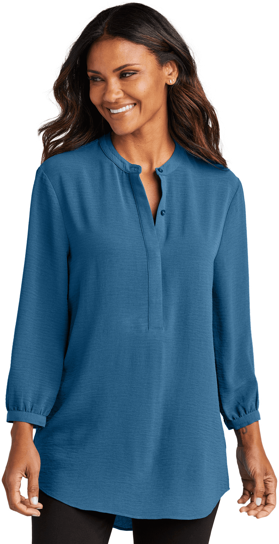 Women's 3/4-Sleeve Textured Crepe Tunic