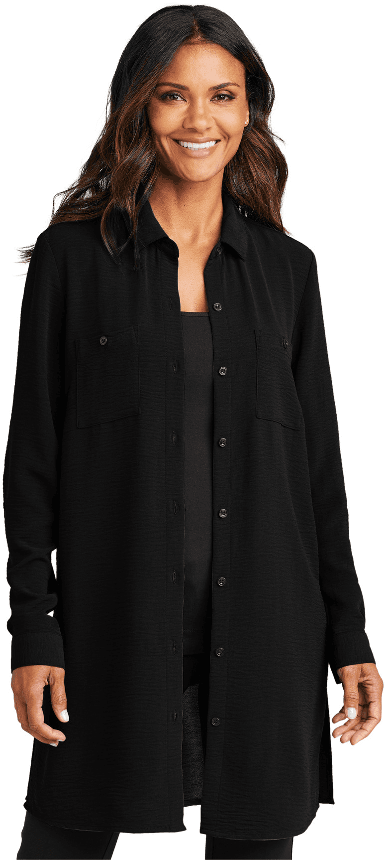 Women's Textured Crepe Long Tunic