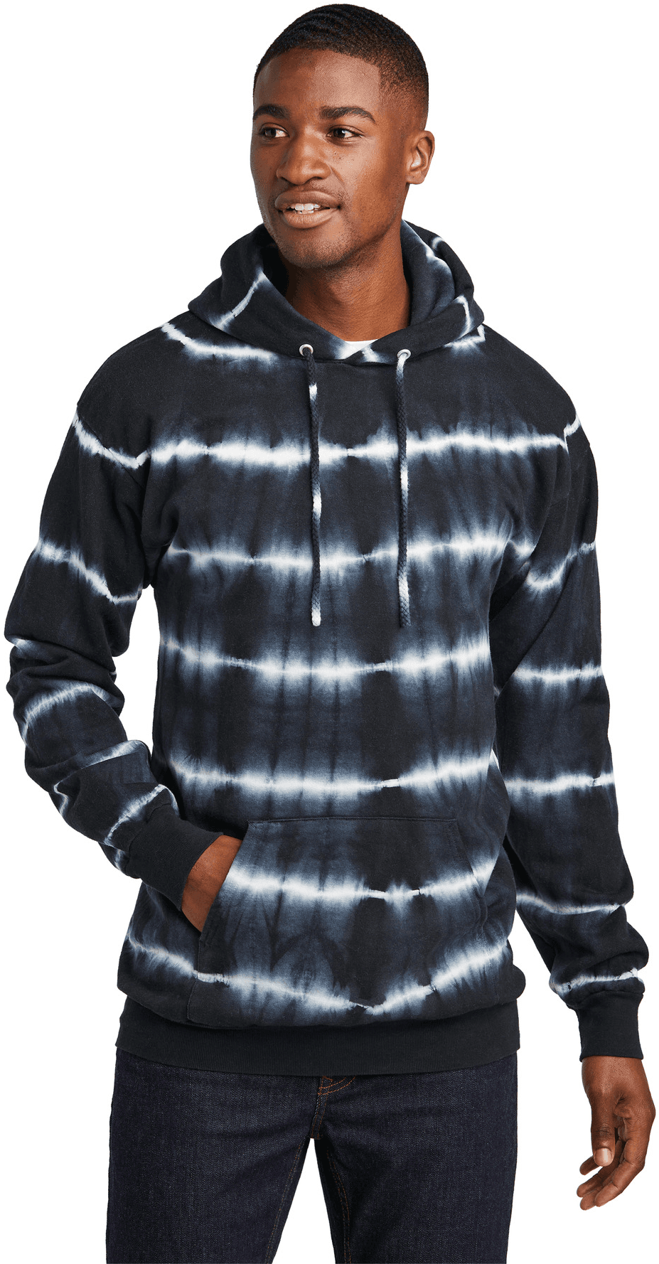 Allover Stripe Tie-Dye Fleece