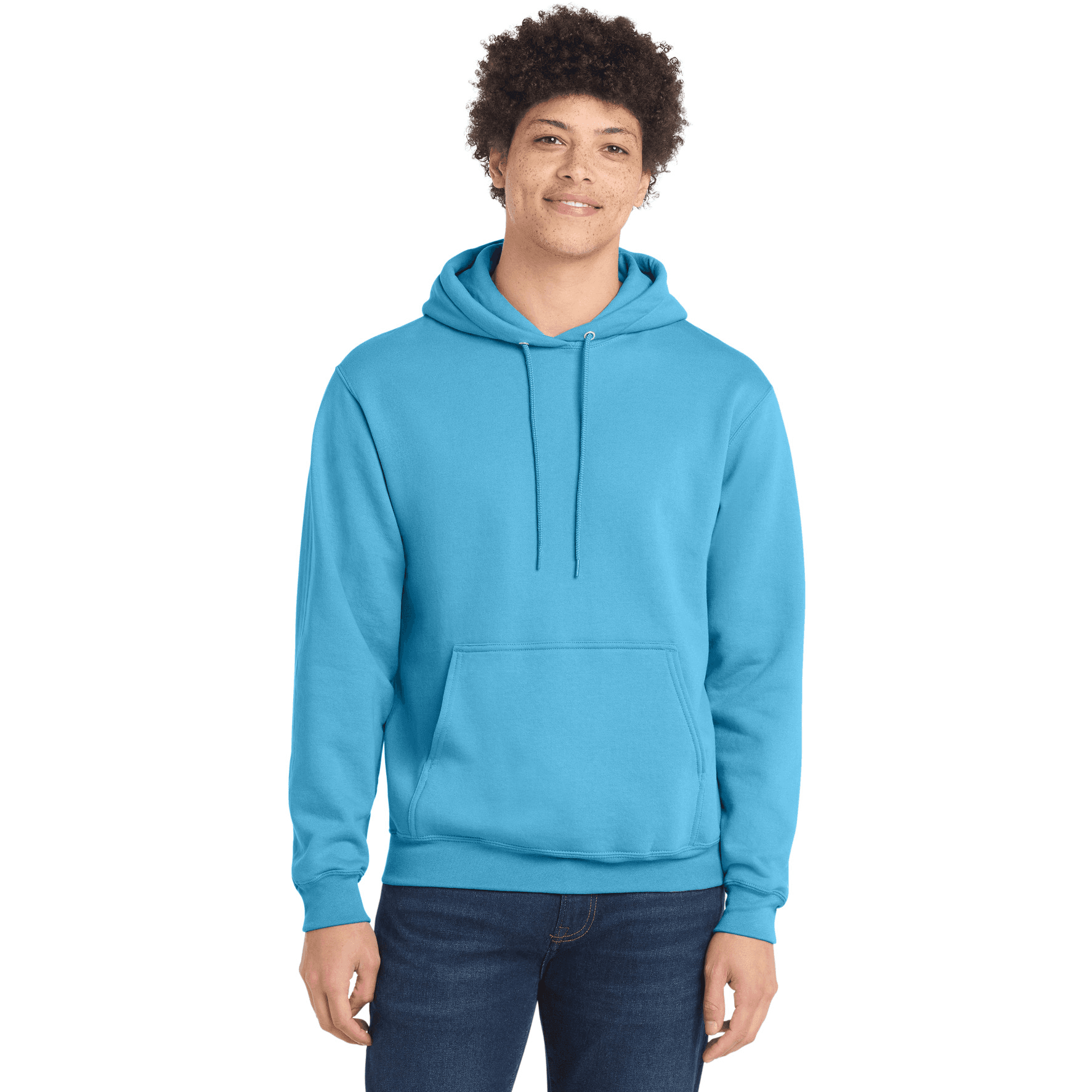Core Fleece Pullover Hooded Sweatshirt. — Aquatic Blue