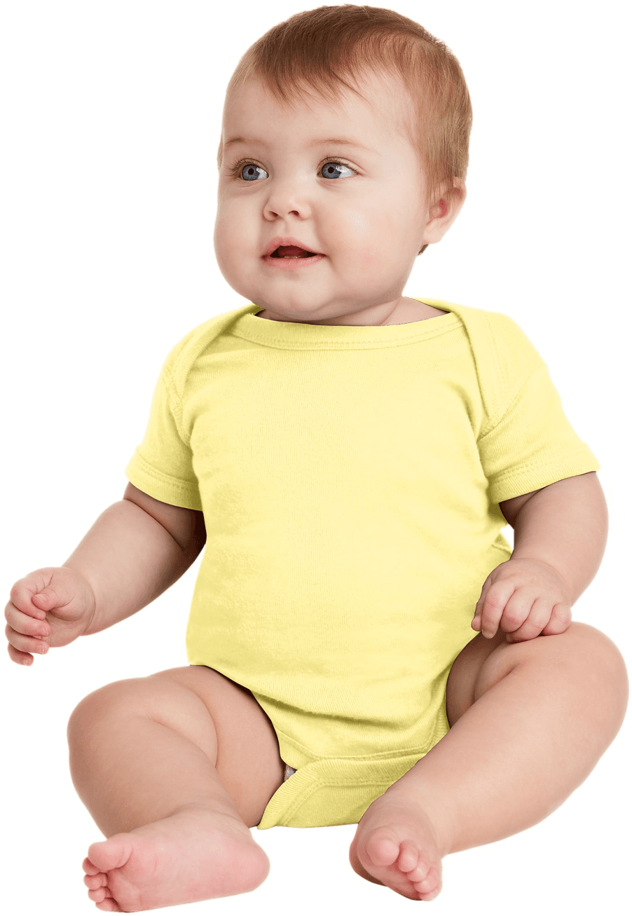 Infant Short Sleeve Baby Rib Bodysuit.