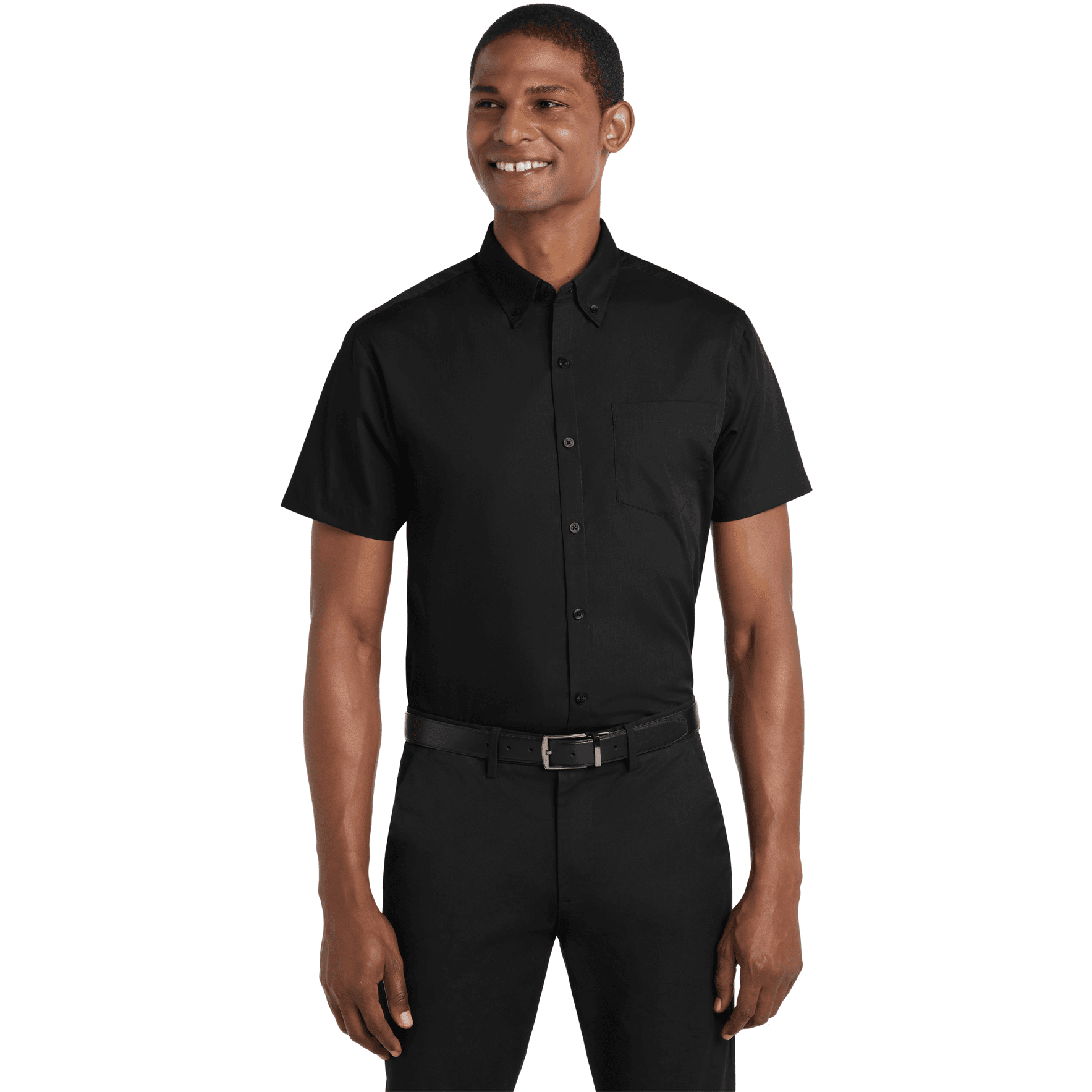 Short Sleeve Carefree Poplin Shirt.