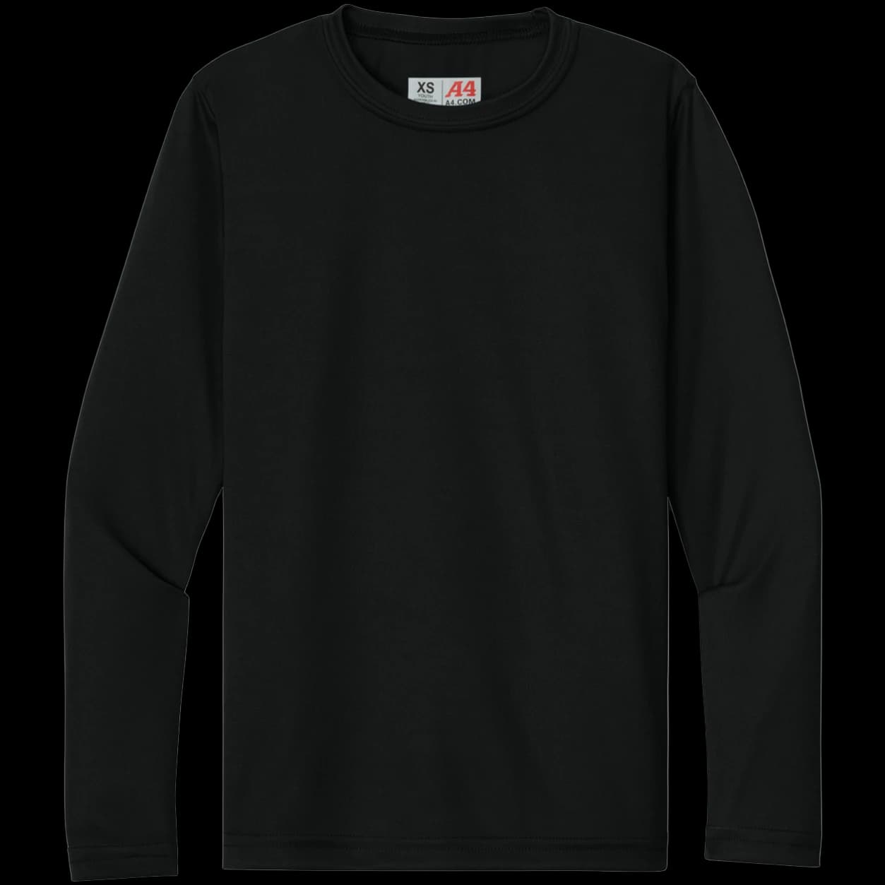 Youth Cooling Performance Long Sleeve Tee — Black