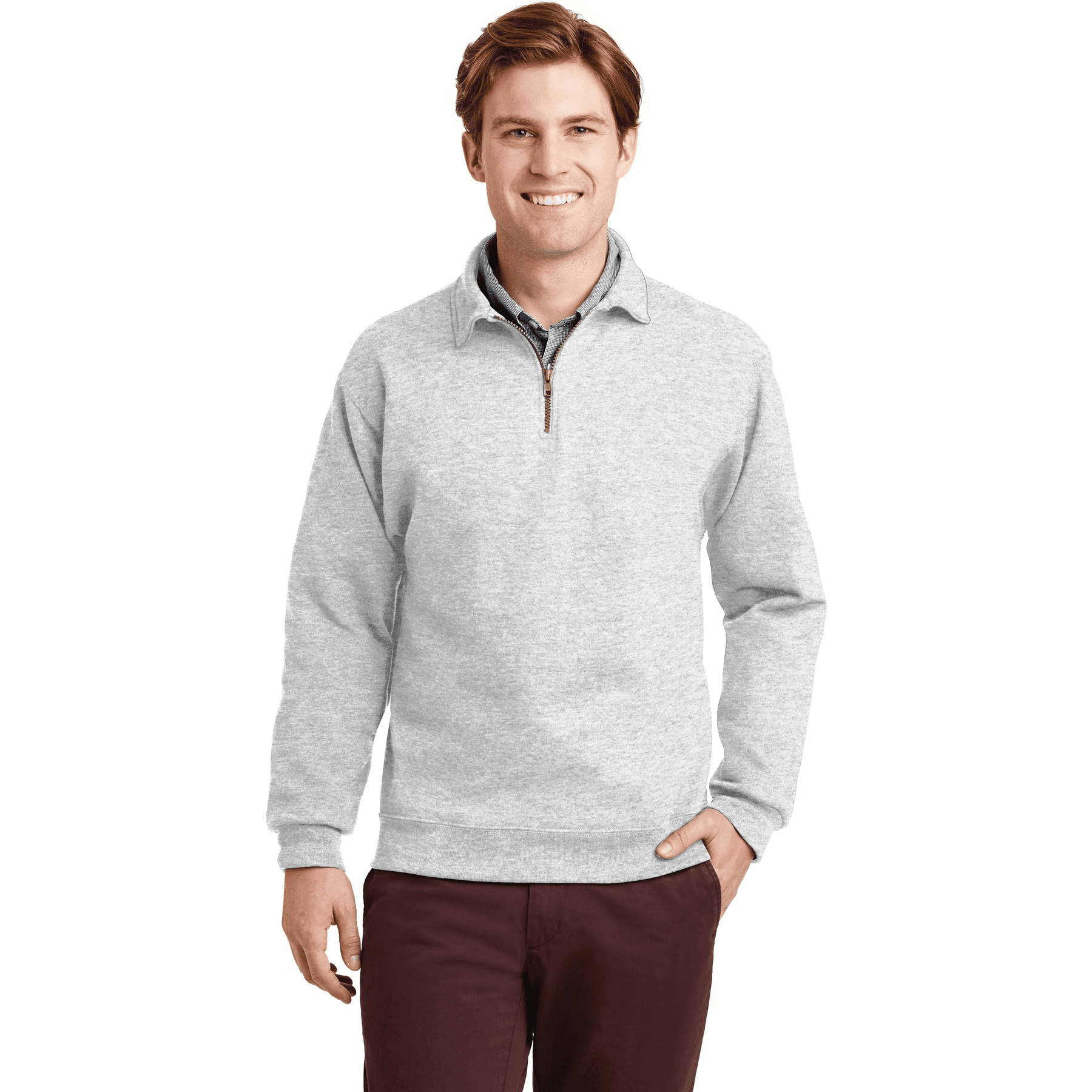 Super Sweats NuBlend - 1/4-Zip Sweatshirt with Cadet Collar.