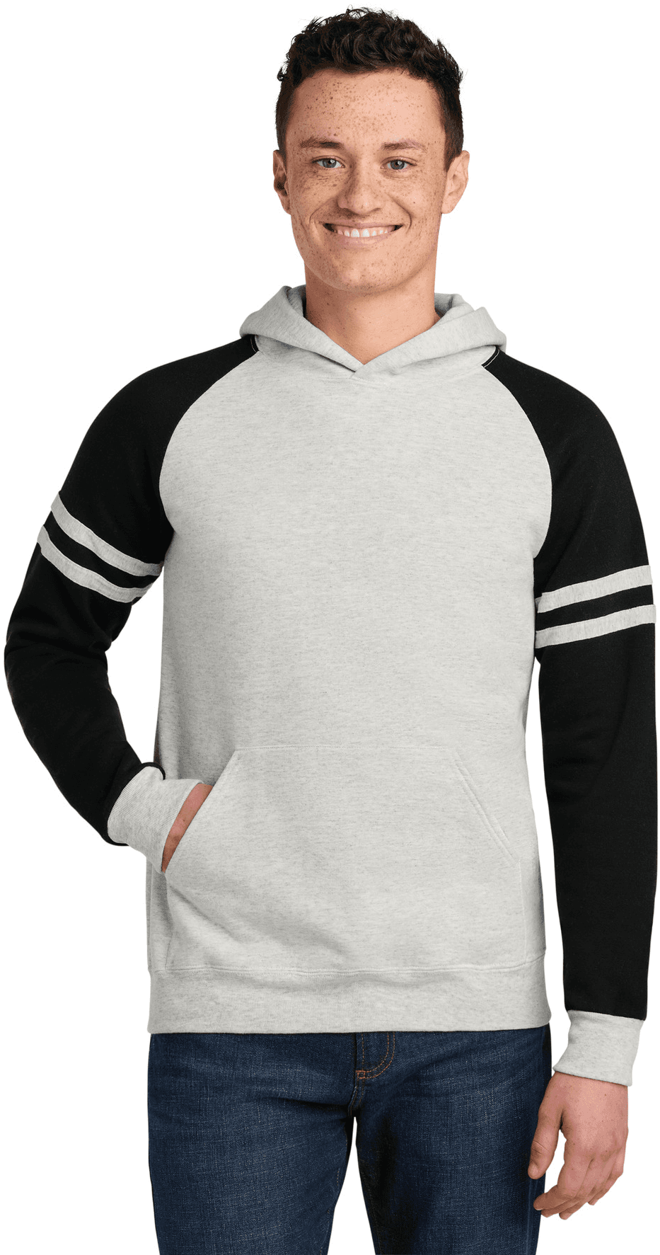 Unisex NuBlend Varsity Colorblock Hooded Sweatshirt
