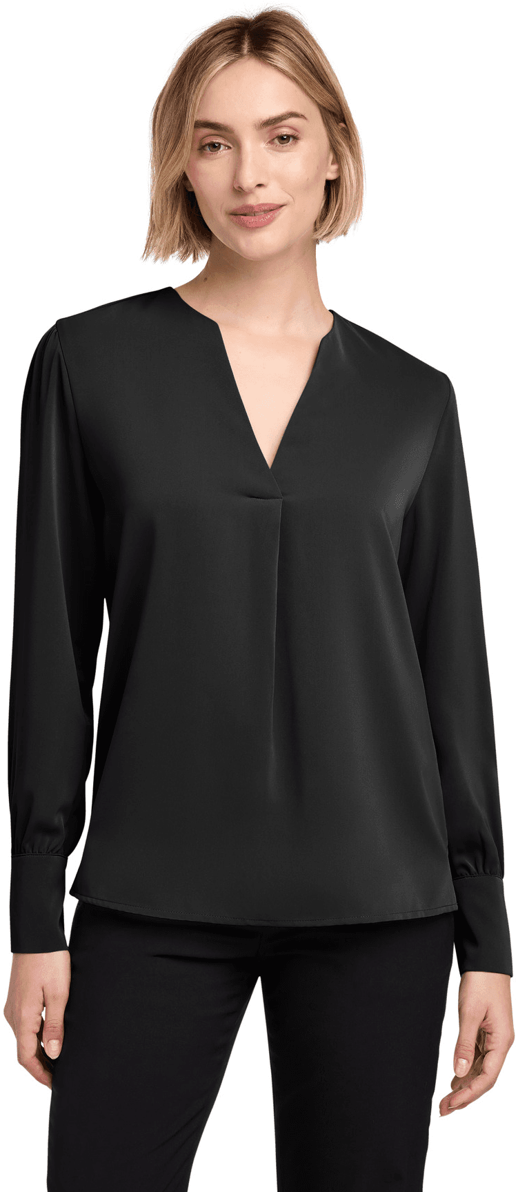 Women's Open-Neck Satin Blouse