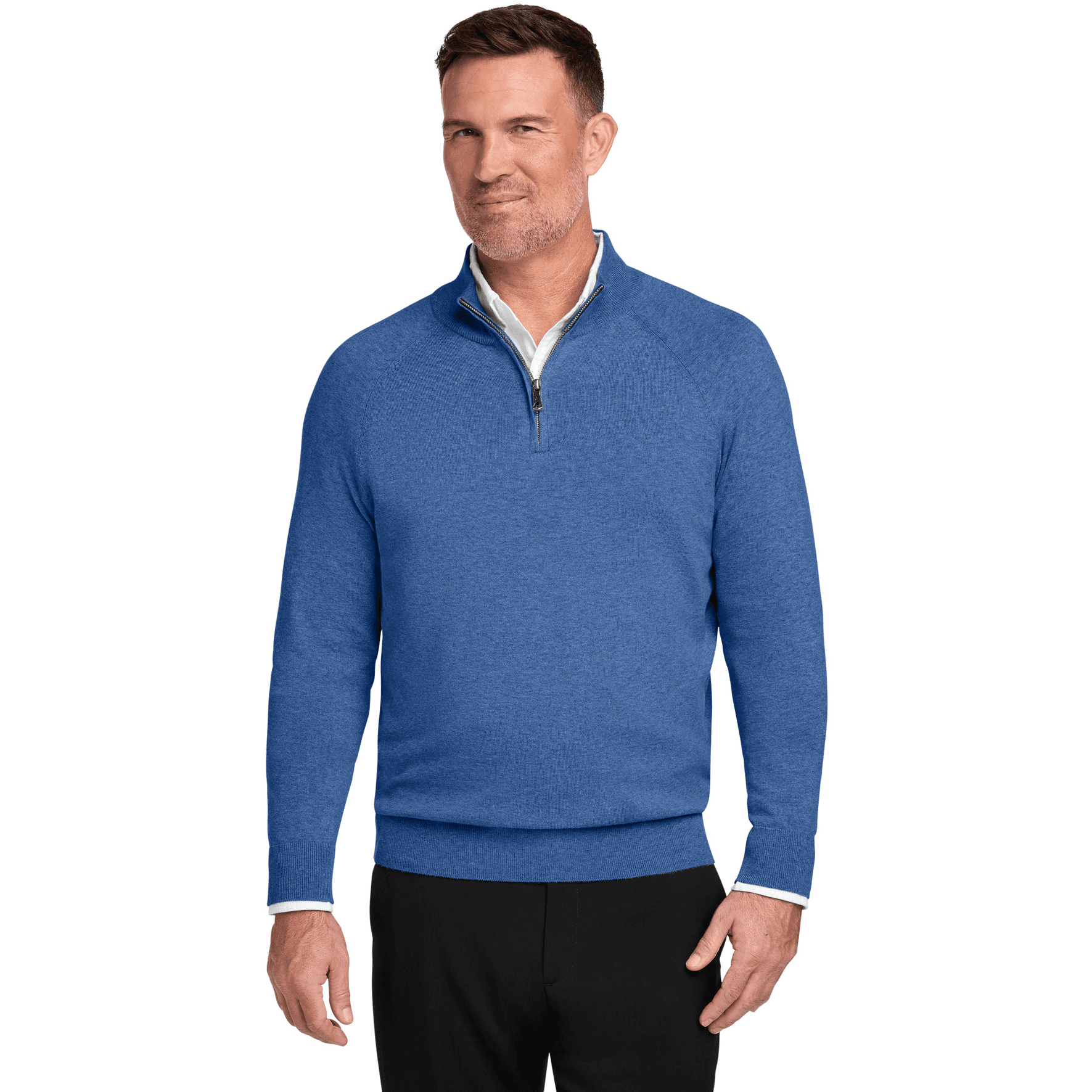 Cotton Stretch 1/4-Zip Sweater