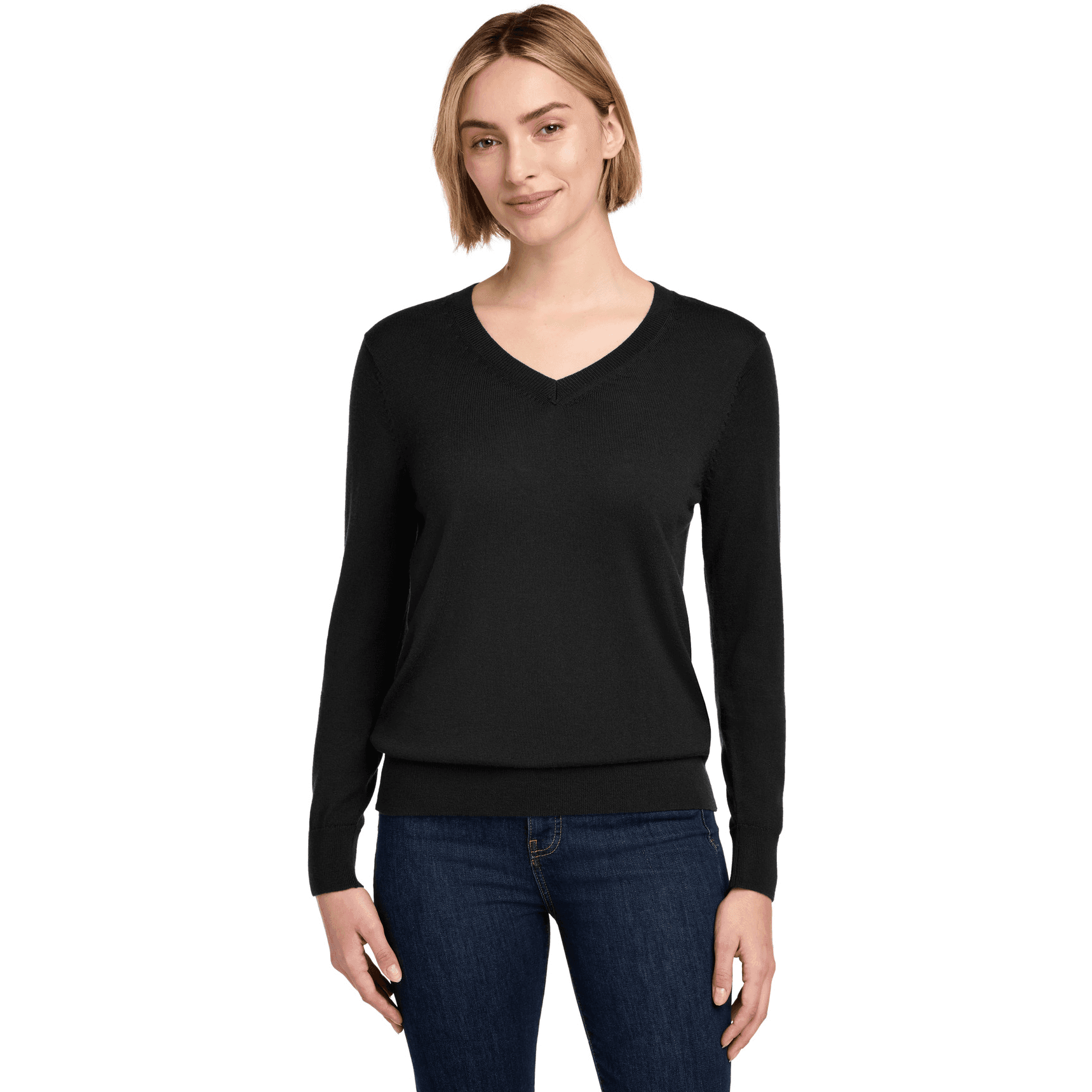 Women's Washable Merino V-Neck Sweater