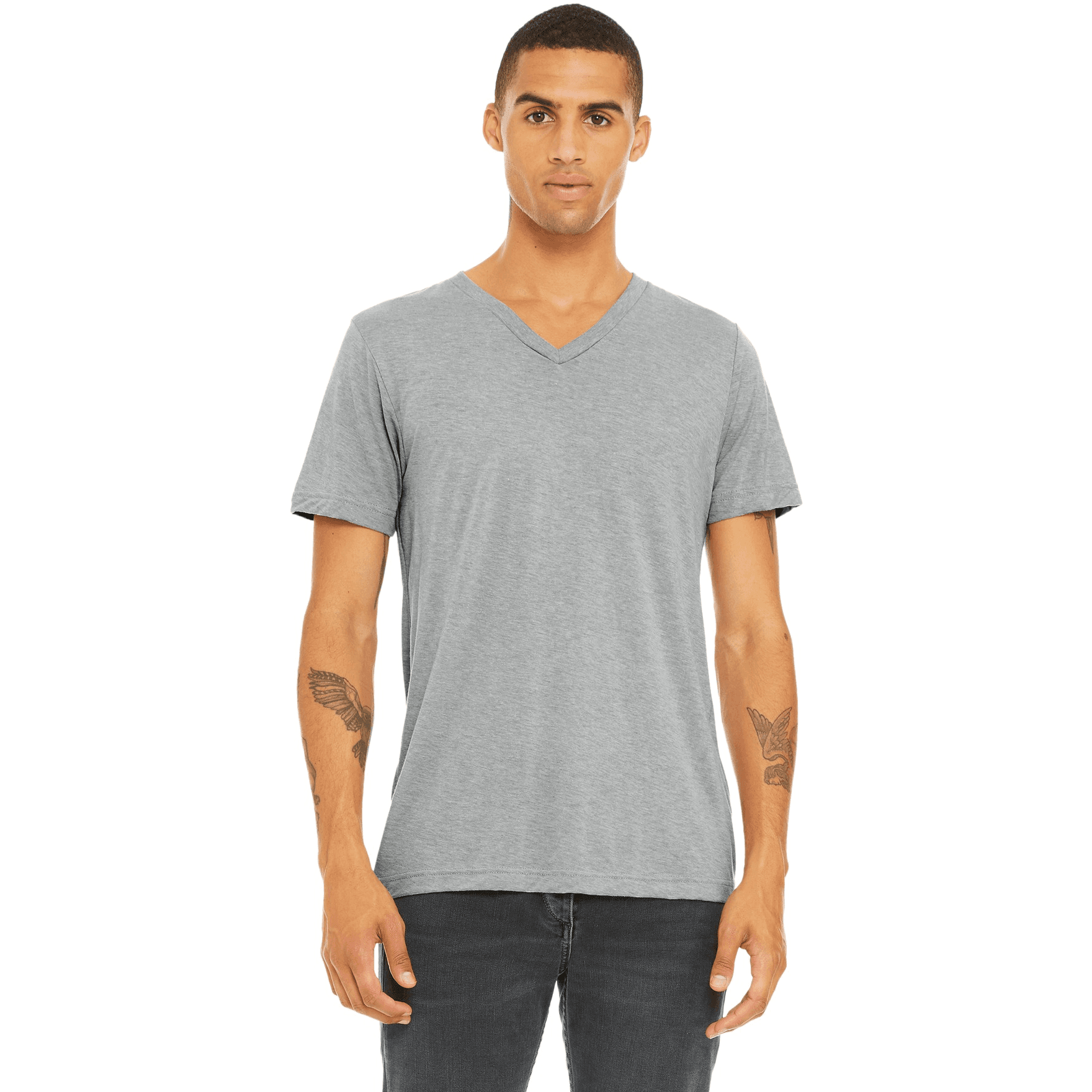 BELLA+CANVAS Unisex Triblend Short Sleeve V-Neck Tee.