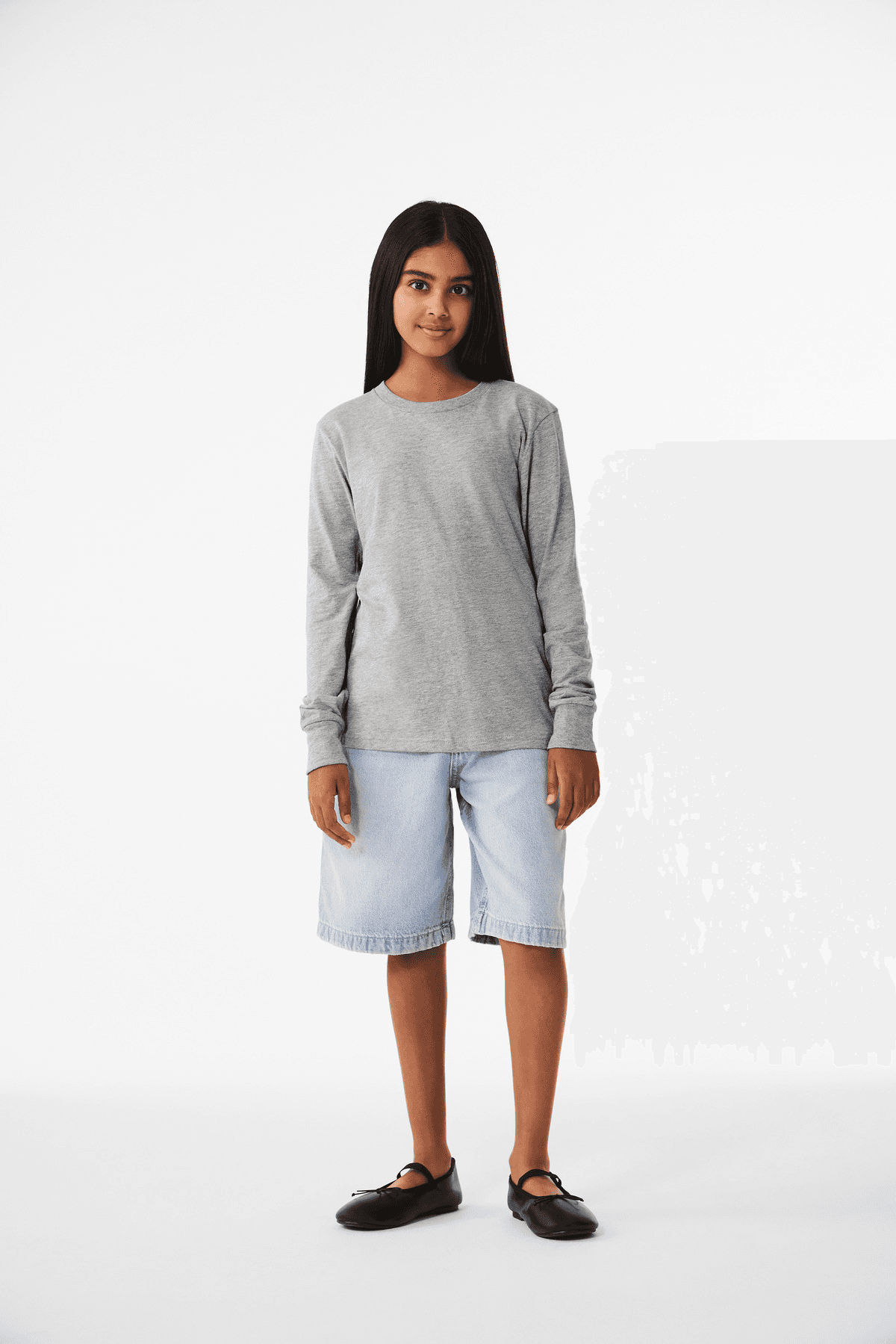 BELLA+CANVAS Youth Heather CVC Long Sleeve Tee