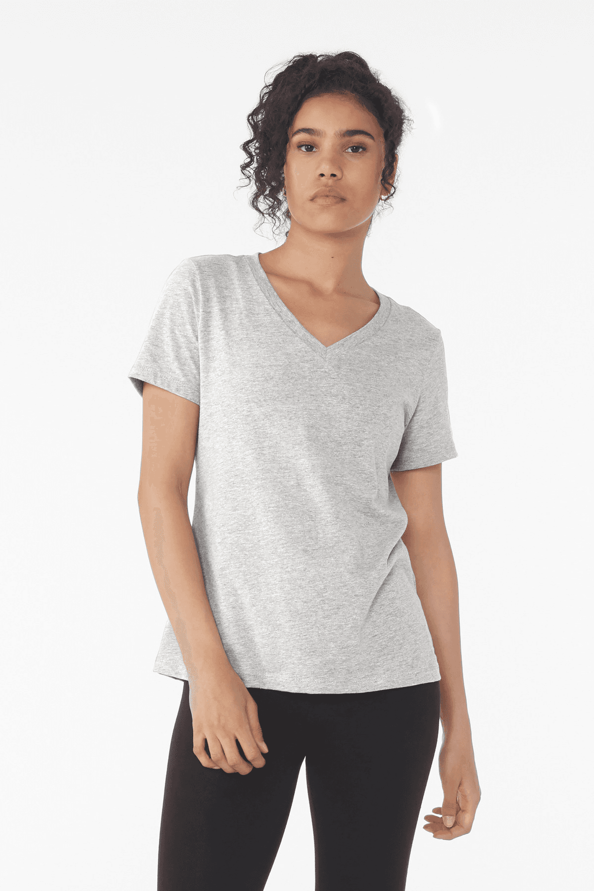BELLA+CANVAS Women's Relaxed Heather CVC V-Neck Tee