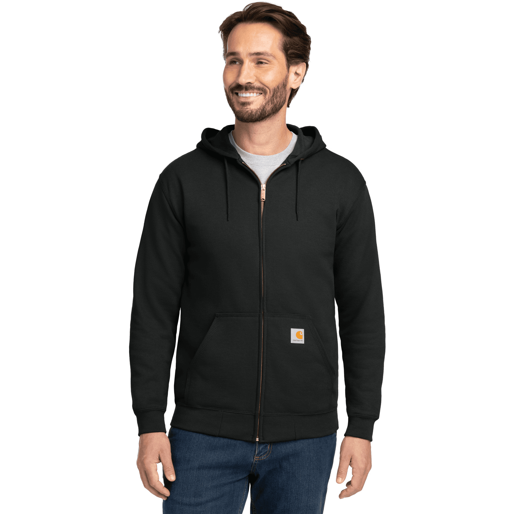 Midweight Hooded Zip-Front Sweatshirt.