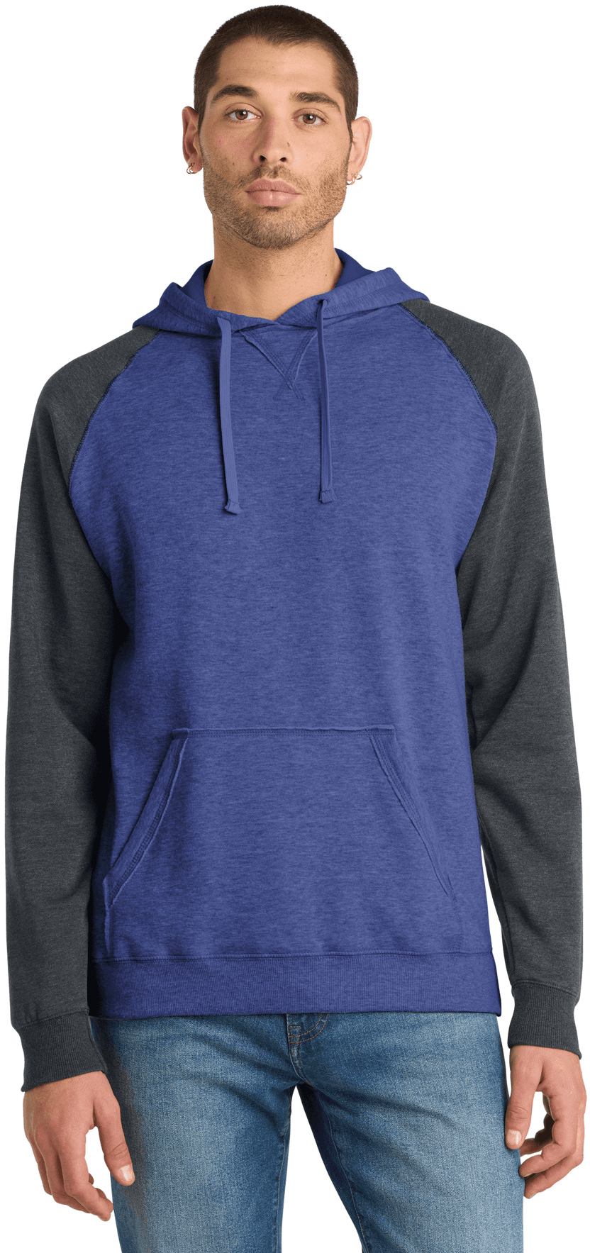 Young Mens Lightweight Fleece Raglan Hoodie.