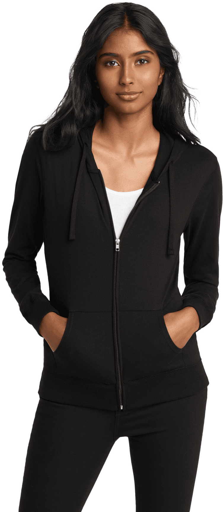 Women's Fitted Jersey Full-Zip Hoodie.