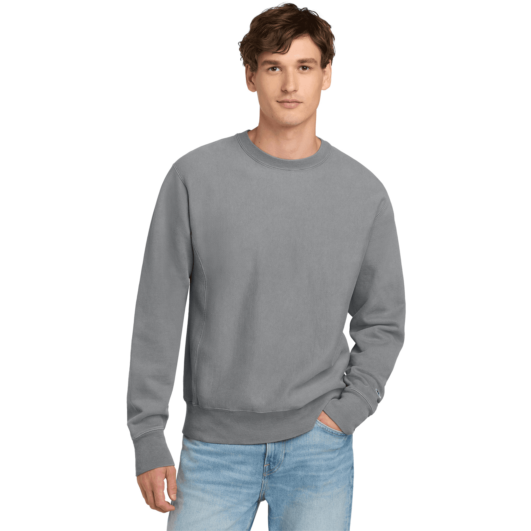 Reverse Weave Garment-Dyed Crewneck Sweatshirt.