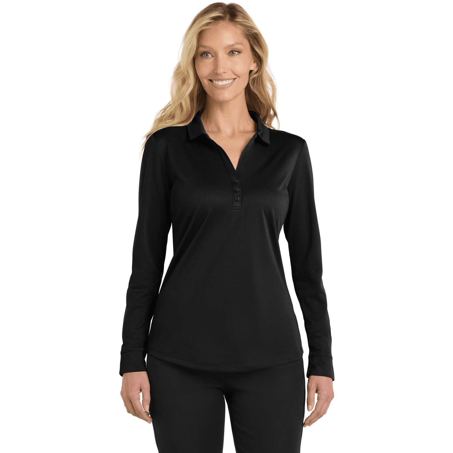 Women's Silk Touch Performance Long Sleeve Polo.