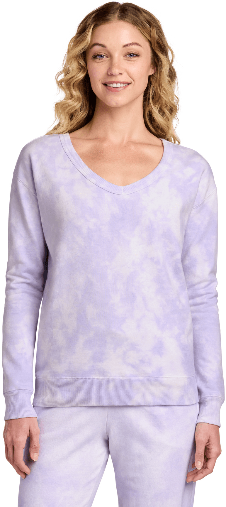 Women's Beach Wash Cloud Tie-Dye V-Neck Sweatshirt