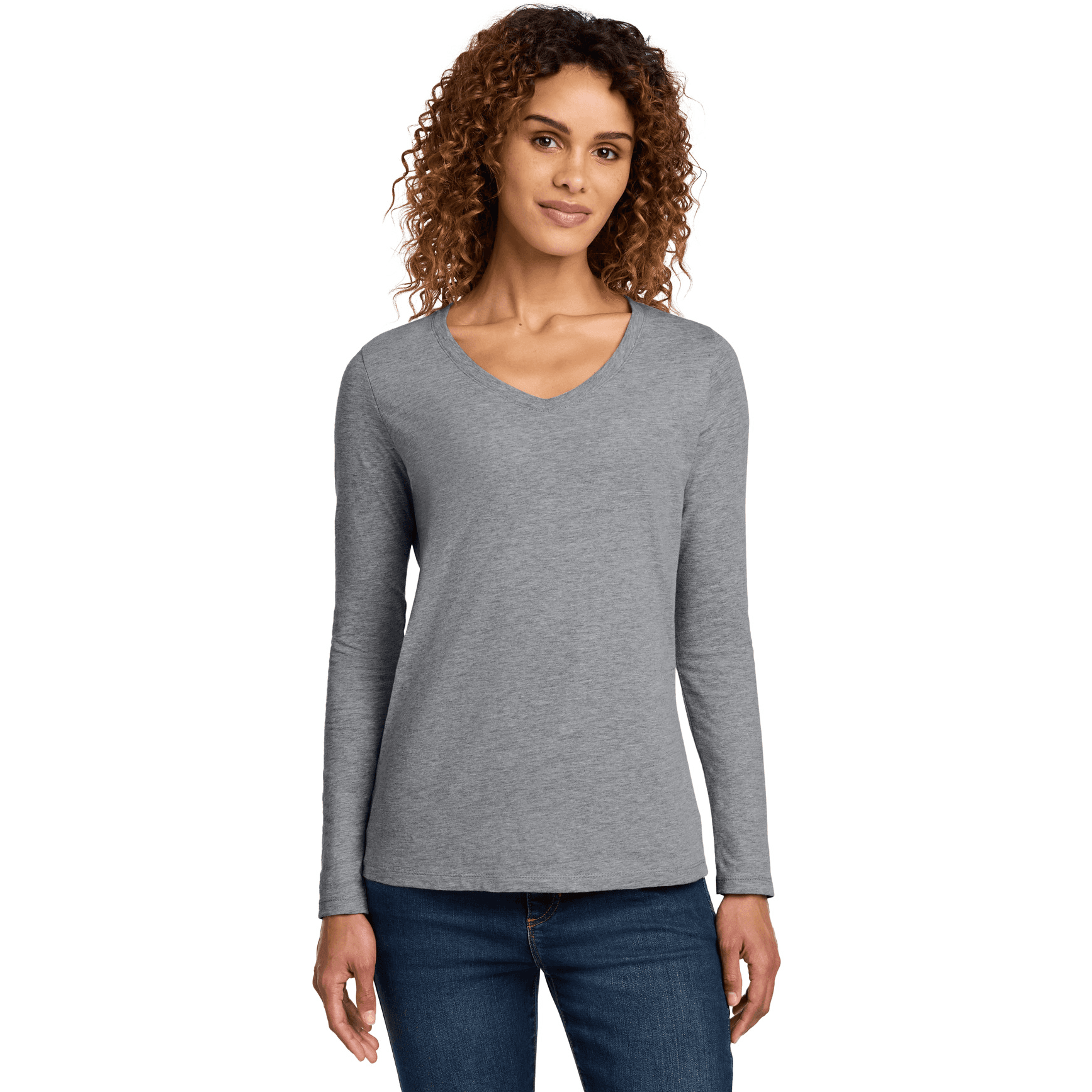 Women's Long Sleeve Fan Favorite V-Neck Tee.