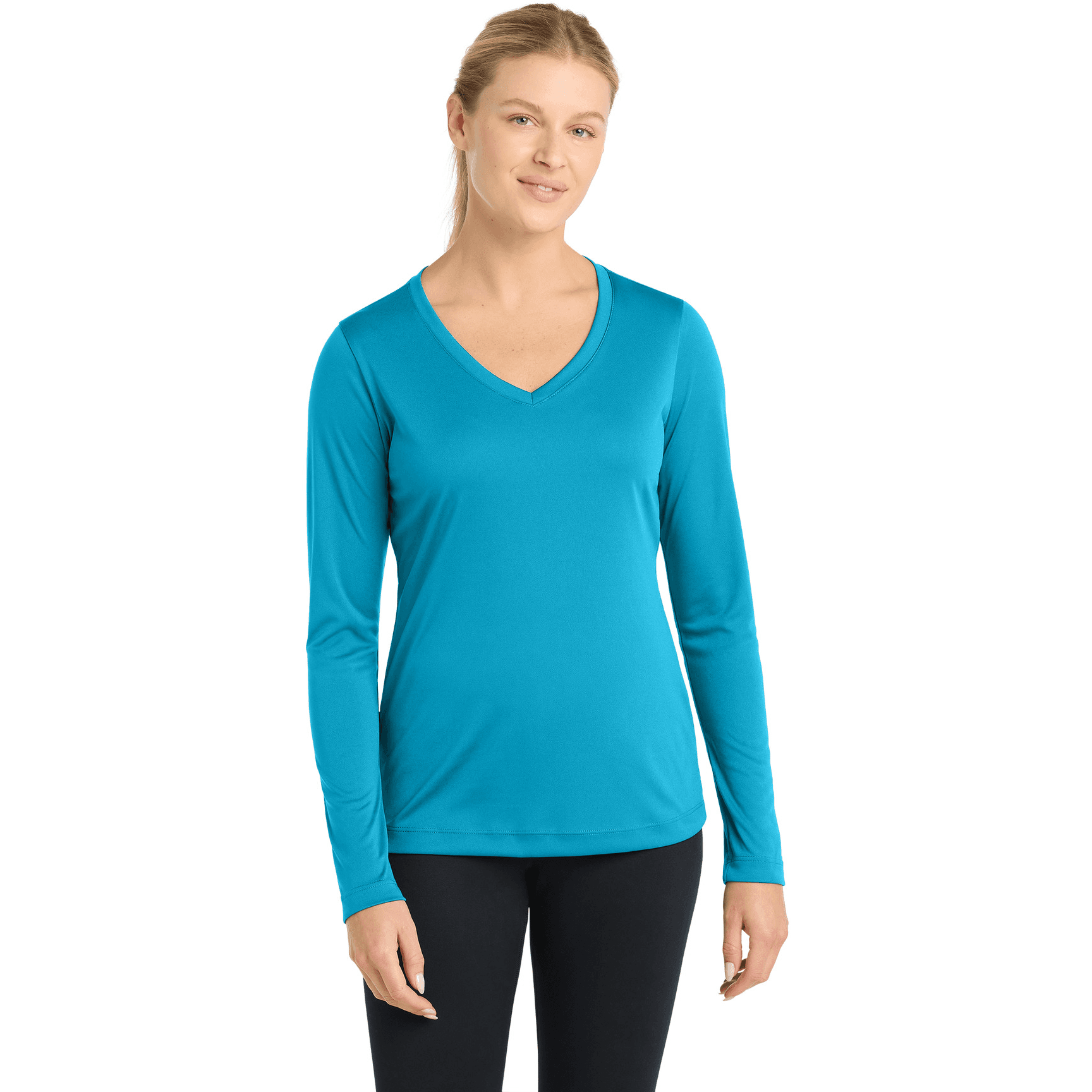 Women's Long Sleeve PosiCharge Competitor V-Neck Tee.