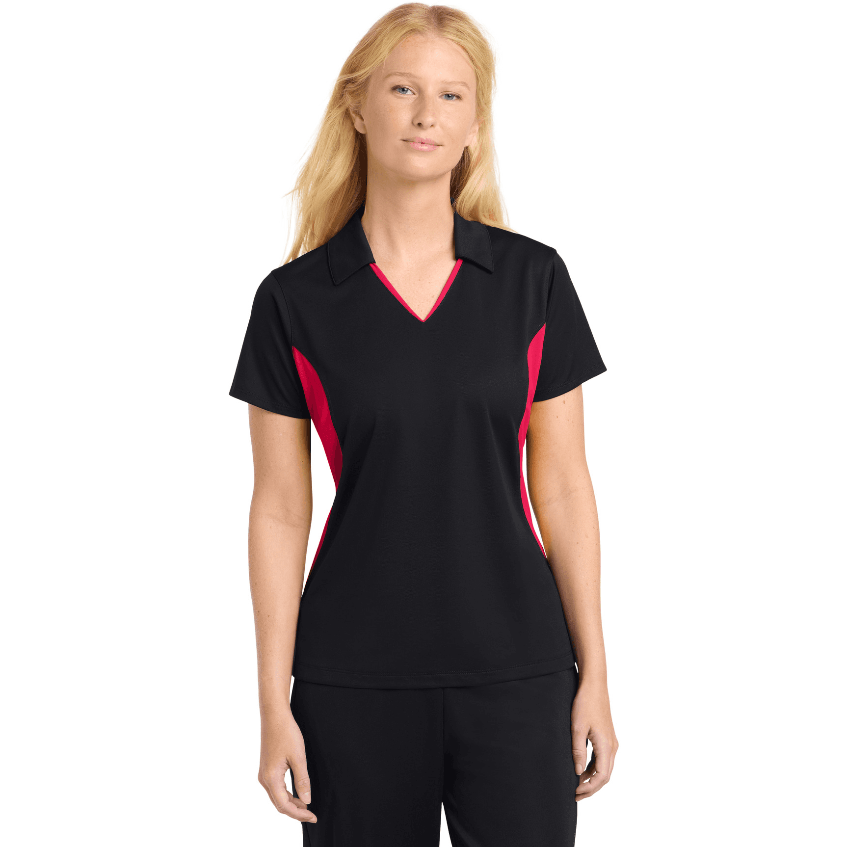Women's Side Blocked Micropique Sport-Wick Polo.