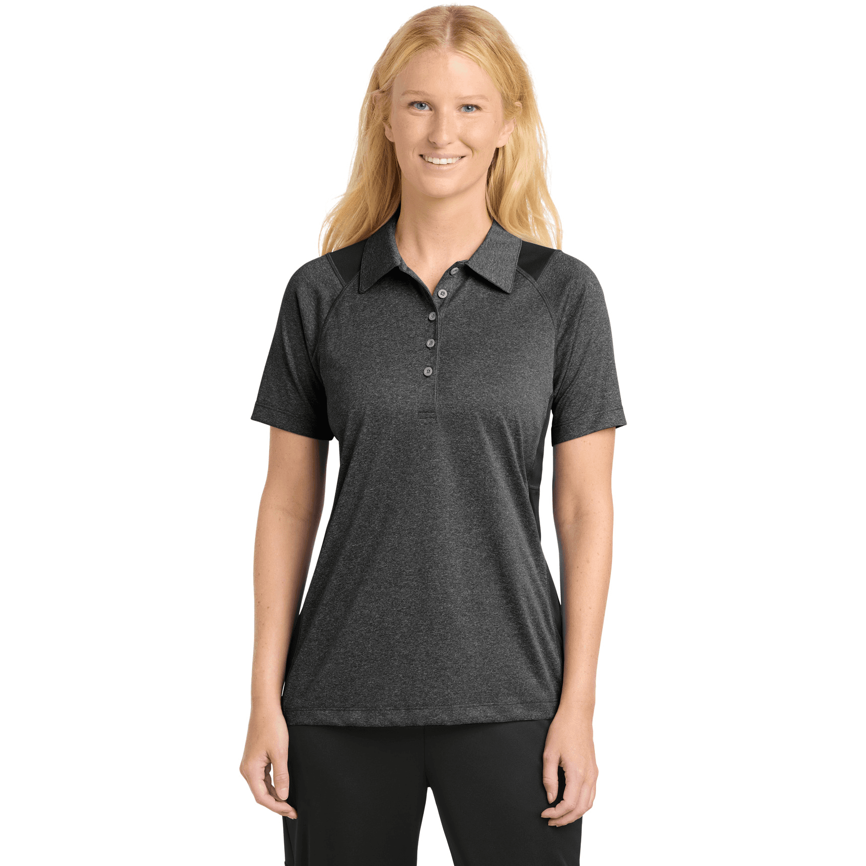 Women's Heather Colorblock Contender Polo.