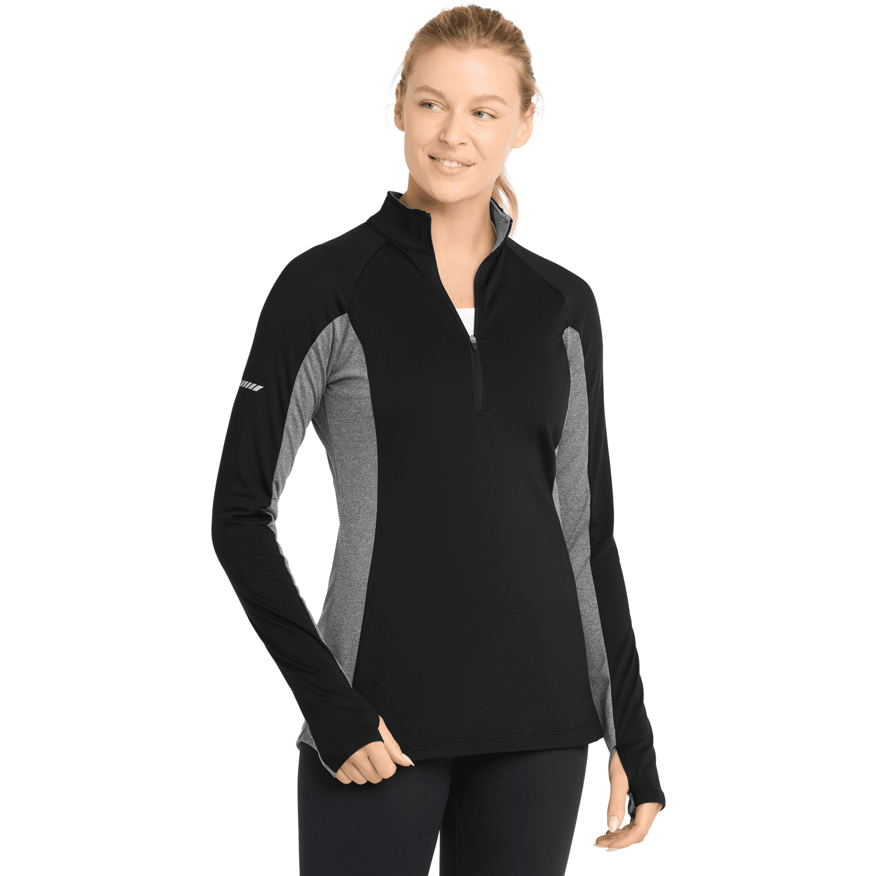 Women's Sport-Wick Stretch Contrast 1/4-Zip Pullover.