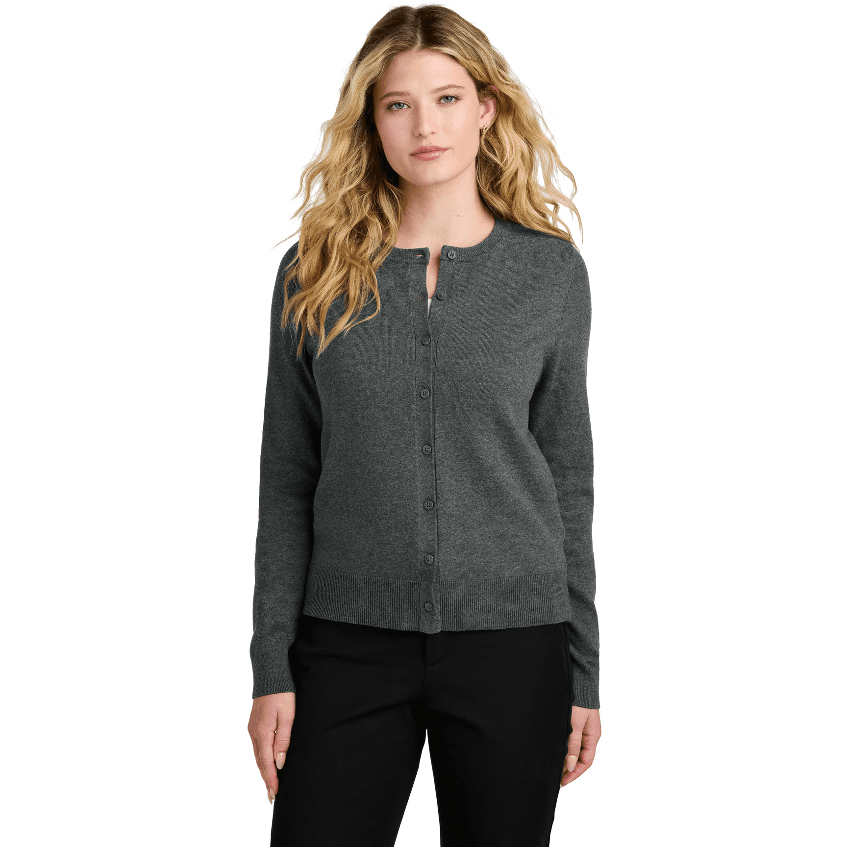 Women's Easy Care Crewneck Cardigan Sweater
