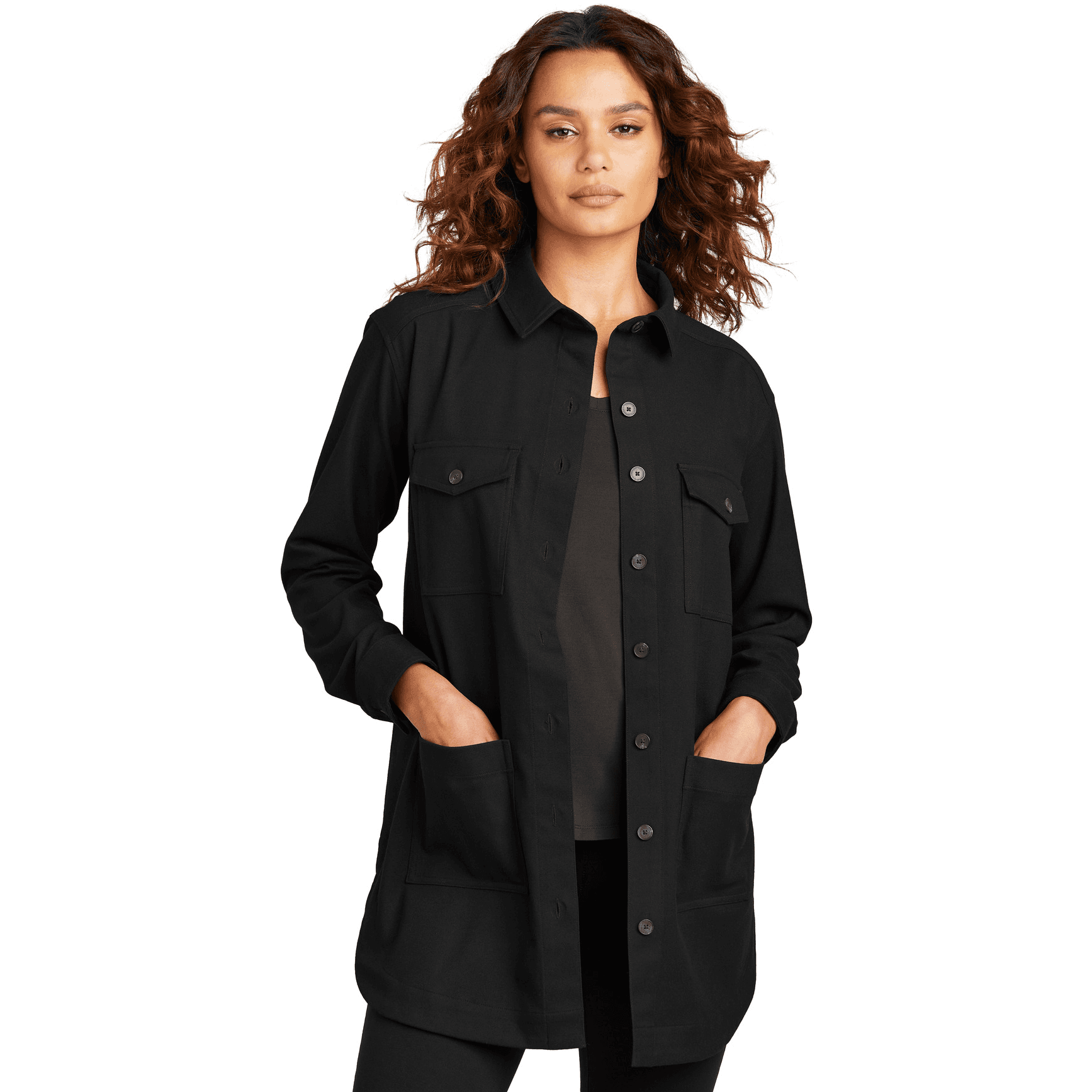 Women's Long Sleeve Twill Overshirt