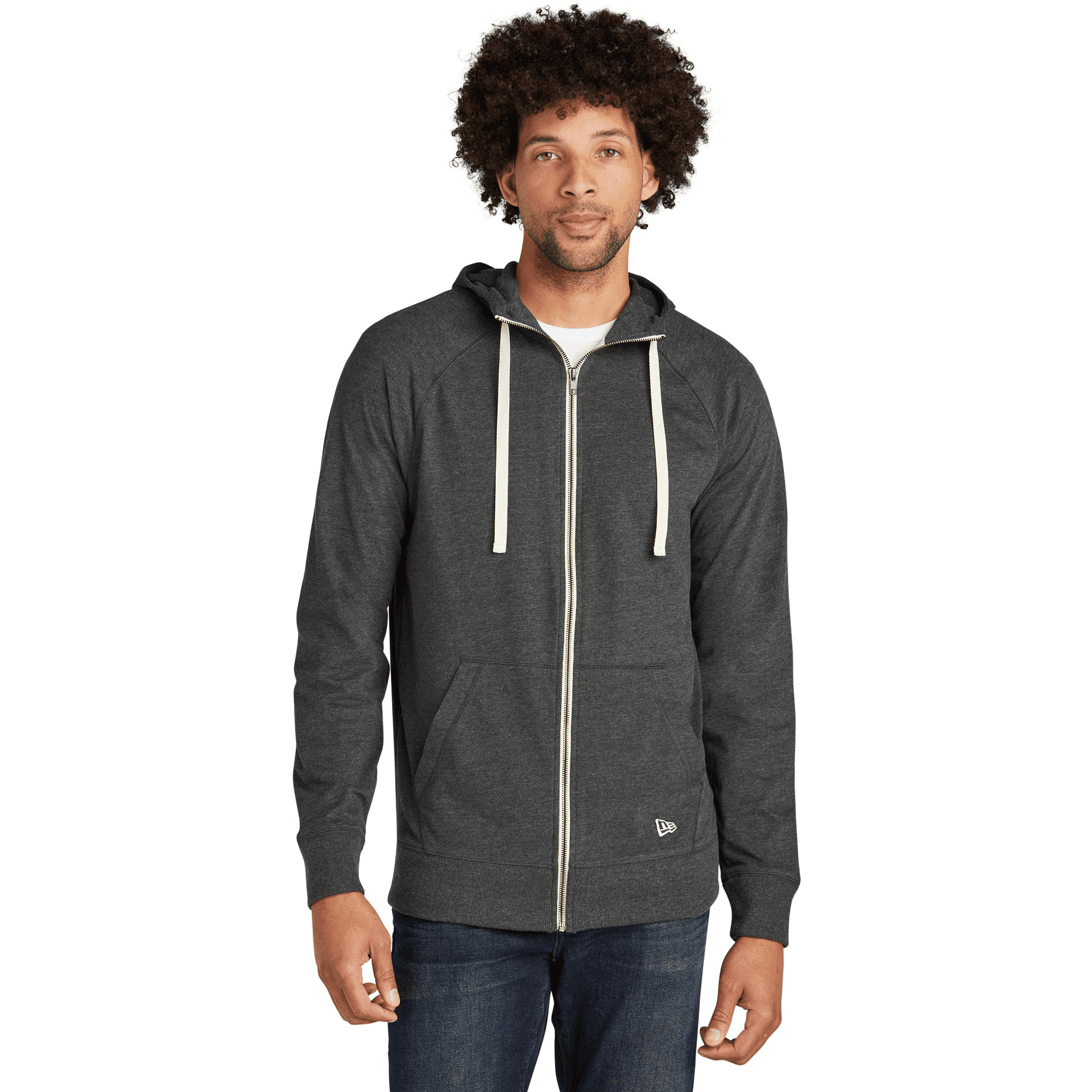 Sueded Cotton Blend Full-Zip Hoodie.