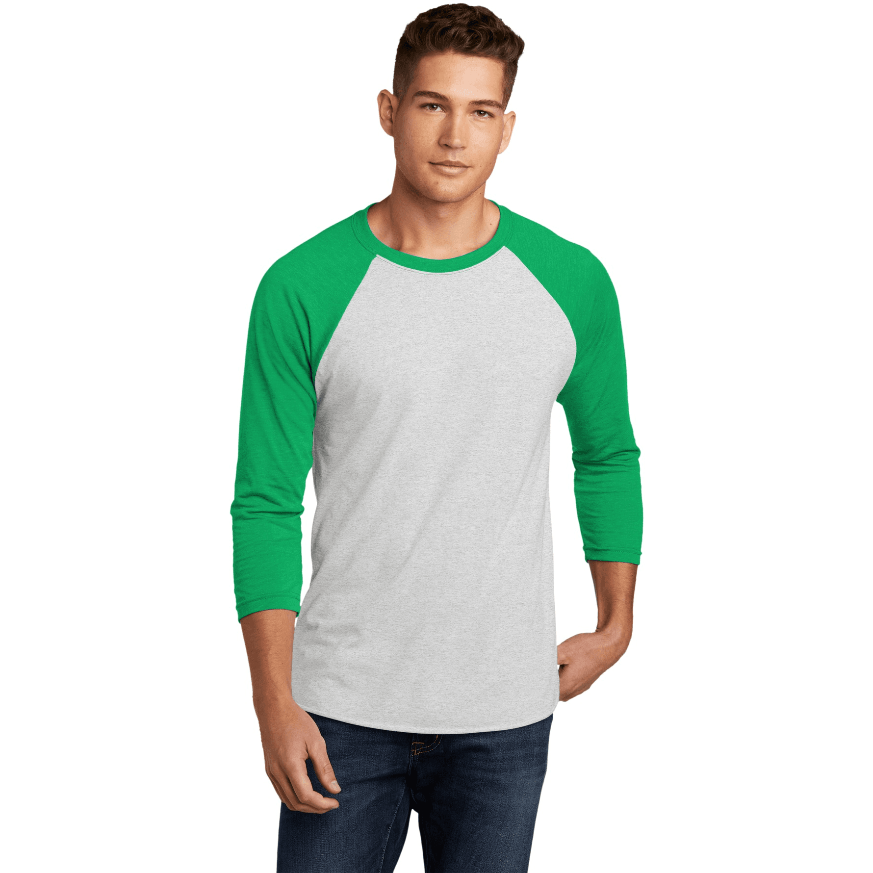 Adult Tri-Blend 3/4-Sleeve Raglan Tee.