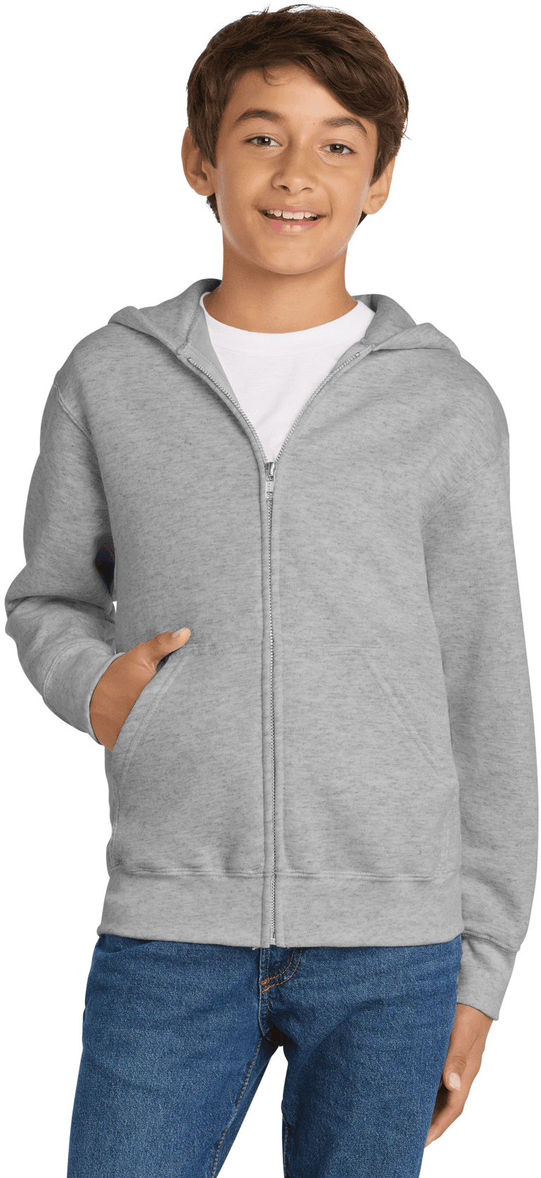Youth Core Fleece Full-Zip Hooded Sweatshirt.