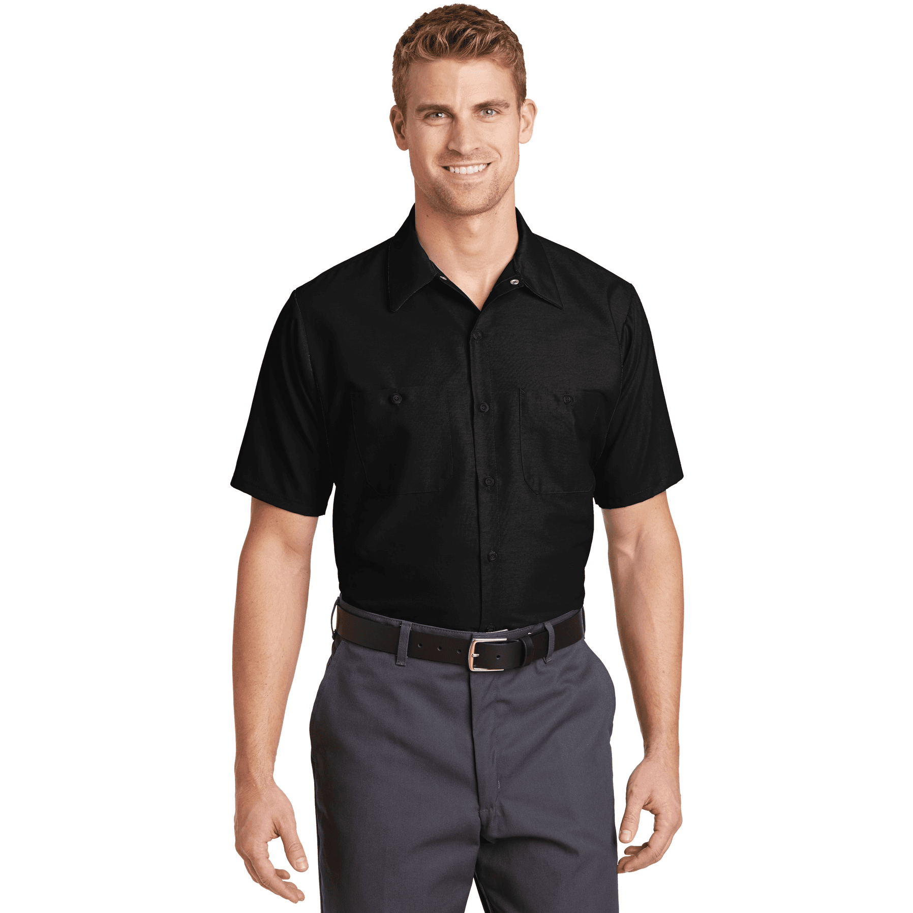 Long Size Short Sleeve Industrial Work Shirt.