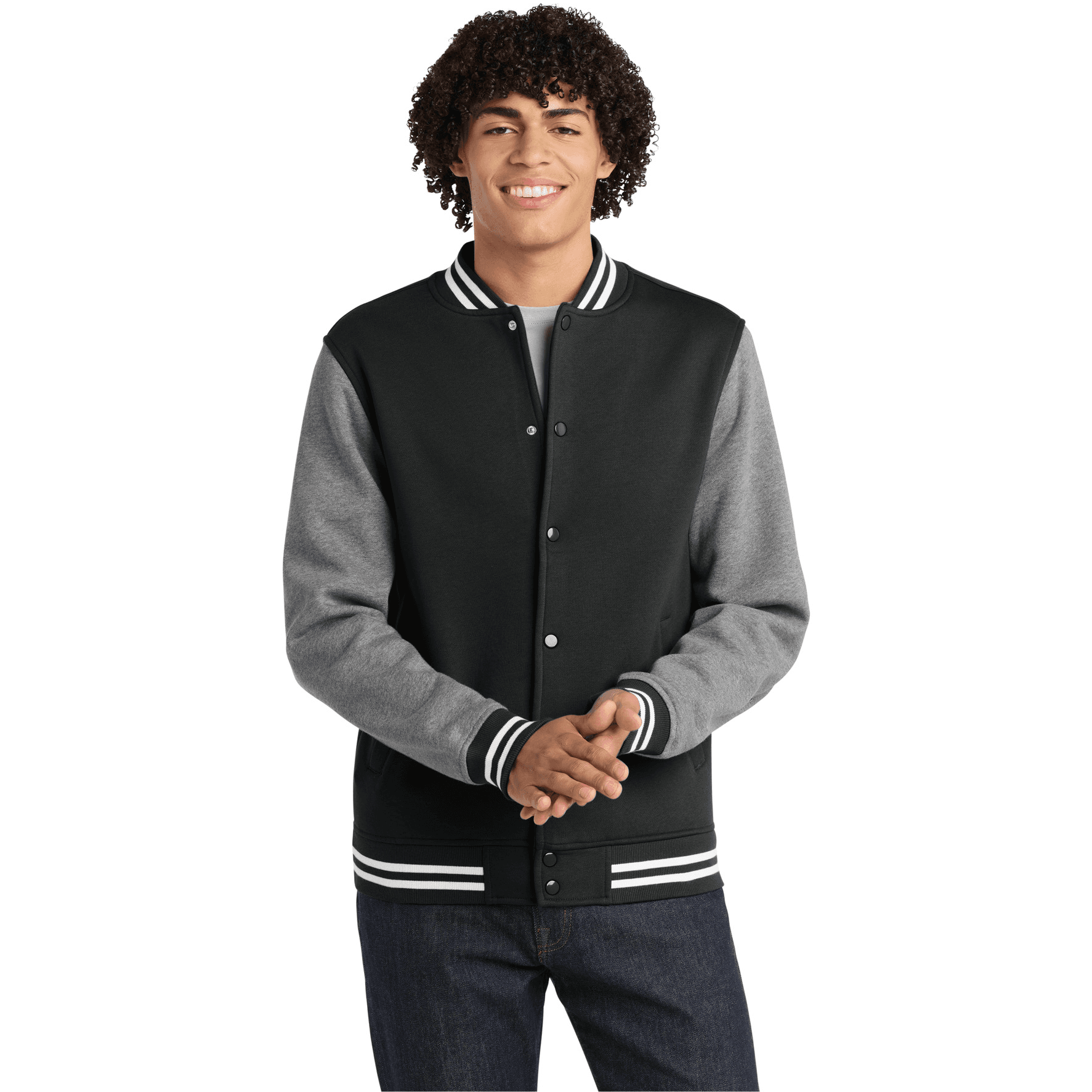 Fleece Letterman Jacket.