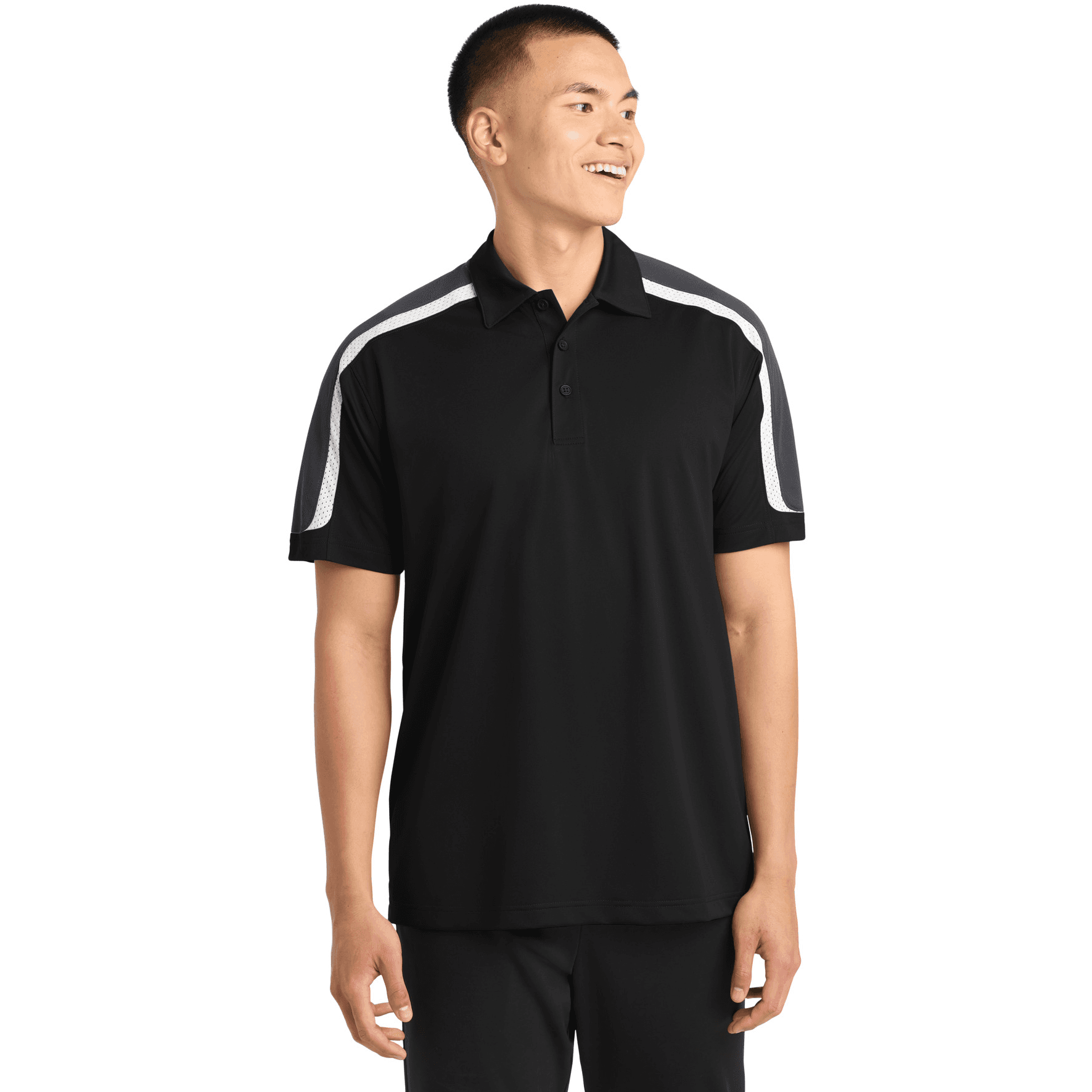 Tricolor Shoulder Micropique Sport-Wick Polo.
