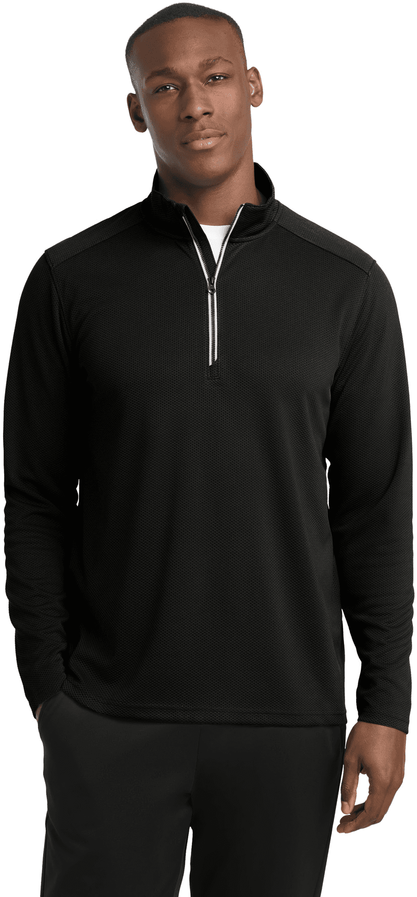 Sport-Wick Textured 1/4-Zip Pullover.
