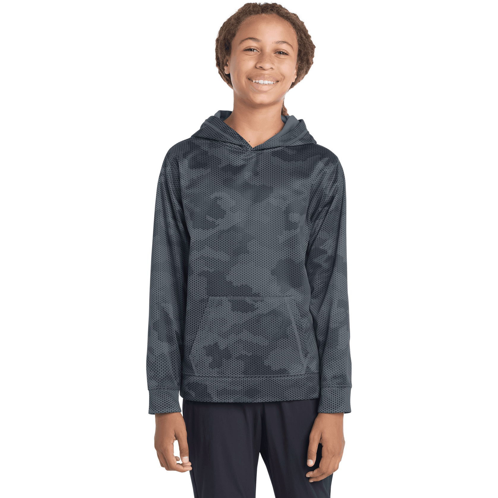Youth Sport-Wick CamoHex Fleece Hooded Pullover.
